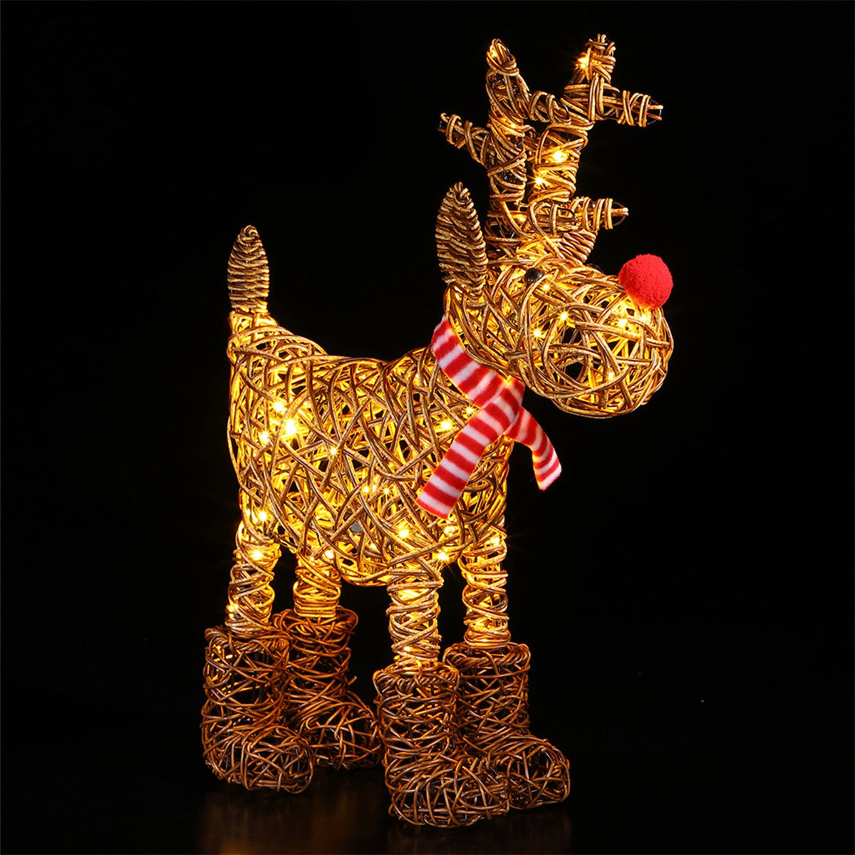 63cm Brown Wicker Rudolph Outdoor Christmas Figure
