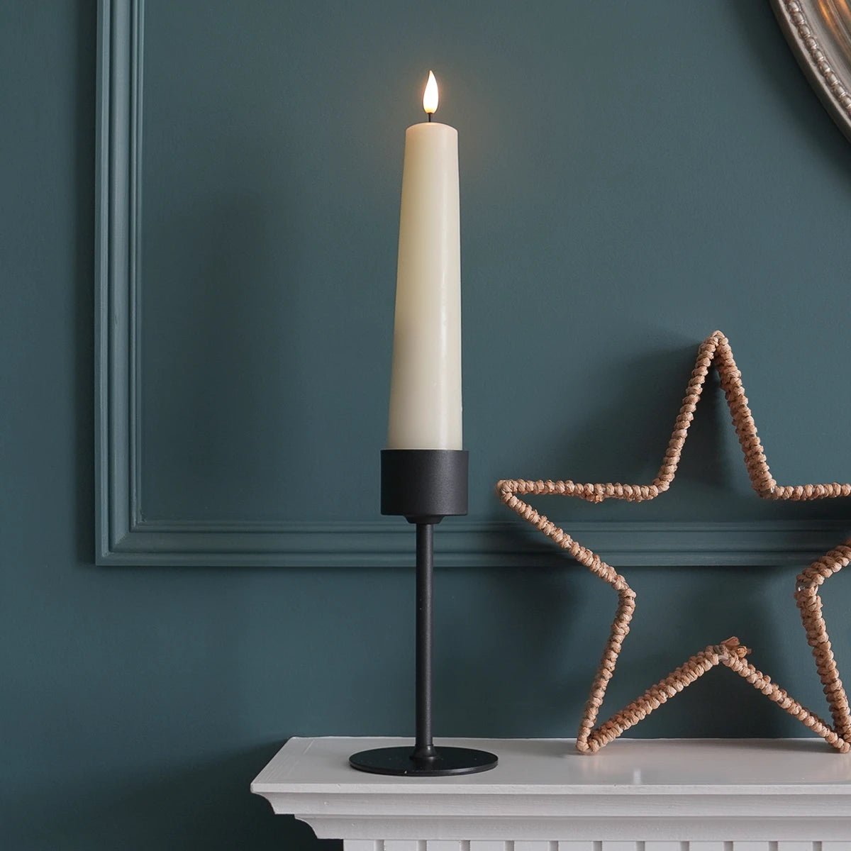 Ember™ Taper Ivory Candle and Holder