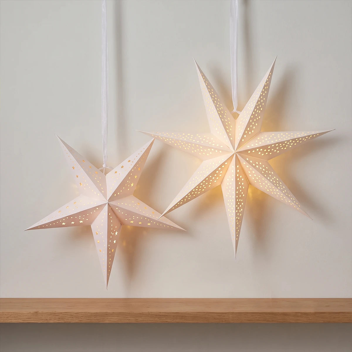 Paper North Star Light Hanging Christmas Window Light Battery Operated