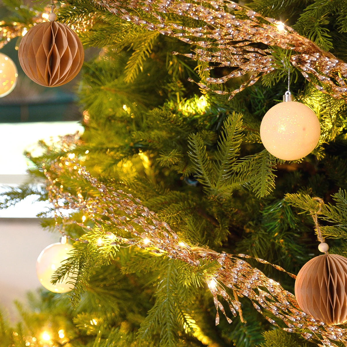 Light up Christmas Tinsel Tree Decoration Battery Operated
