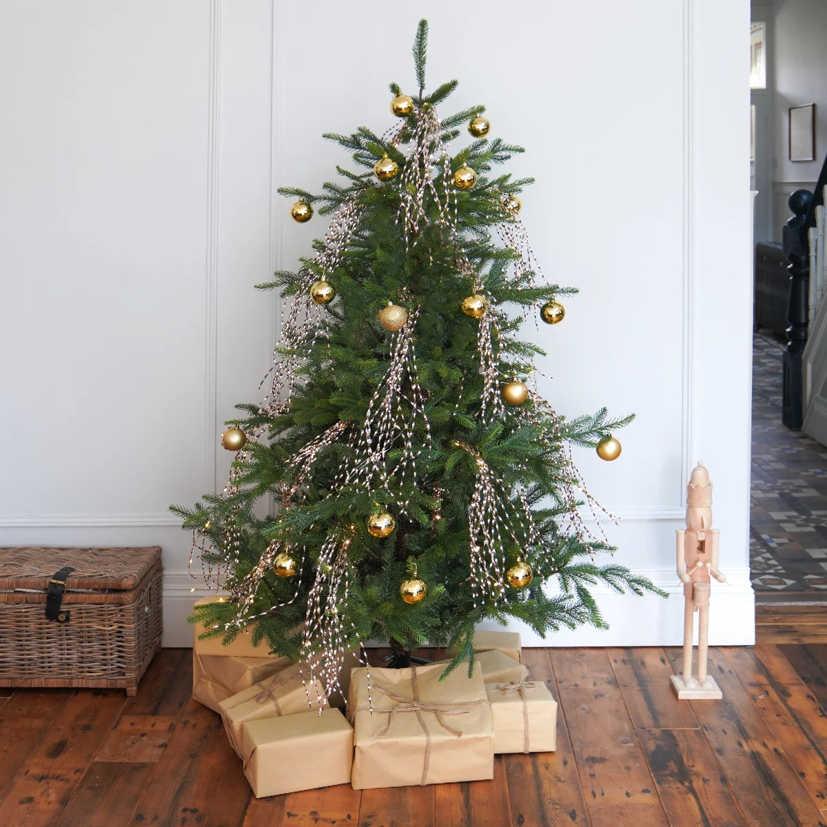Light up Christmas Tinsel Tree Decoration Battery Operated