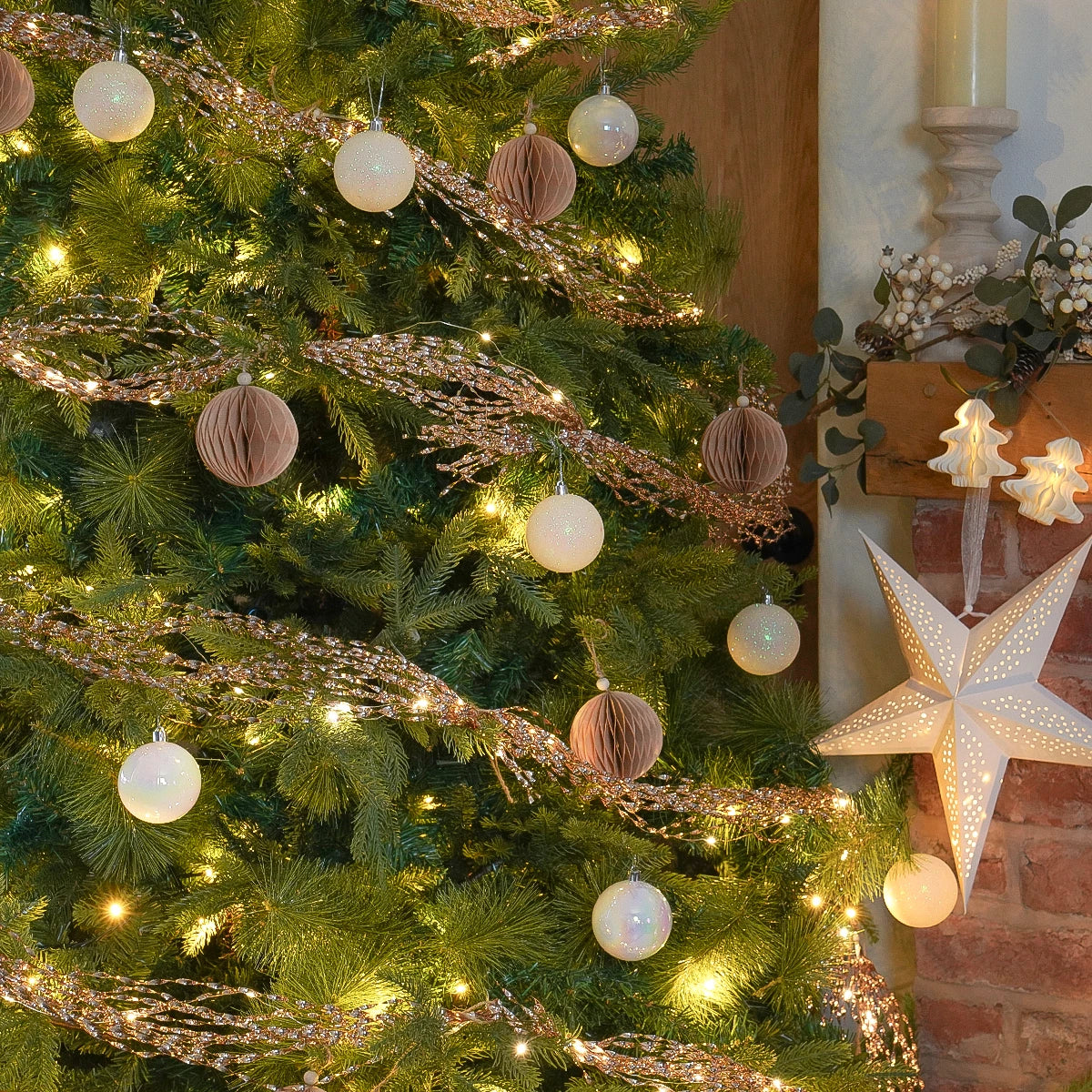 Light up Christmas Tinsel Tree Decoration Battery Operated