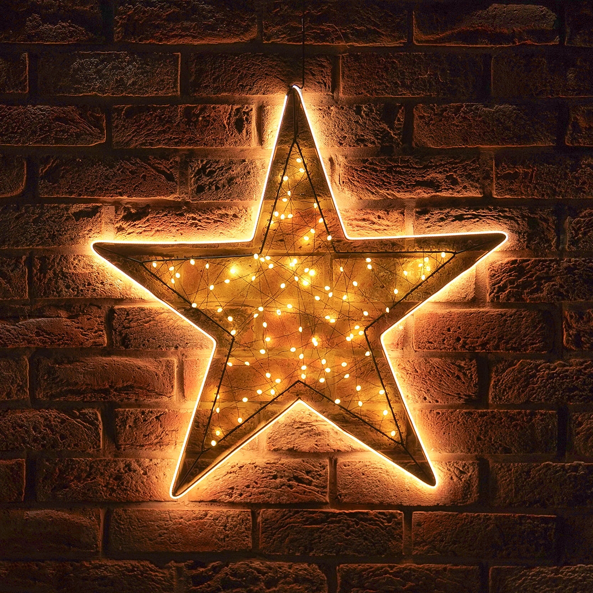 62cm Outdoor Star Light Christmas Silhouette Warm White Neon Flex