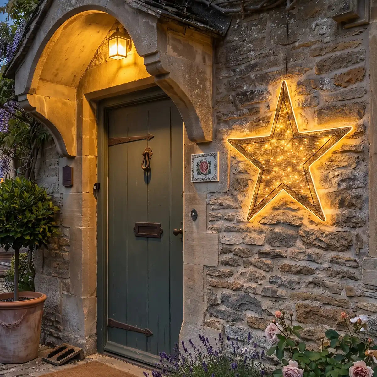 62cm Outdoor Star Light Christmas Silhouette Warm White Neon Flex