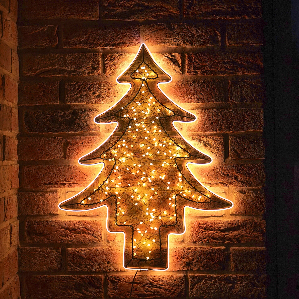 60cm Outdoor Christmas Tree Silhouette Warm White Neon Flex