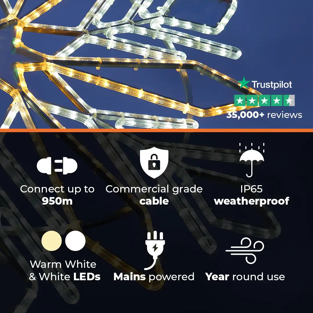 ConnectPro® 1.2m Snowflake Outdoor Lamp Post Motif Commercial Christmas Light