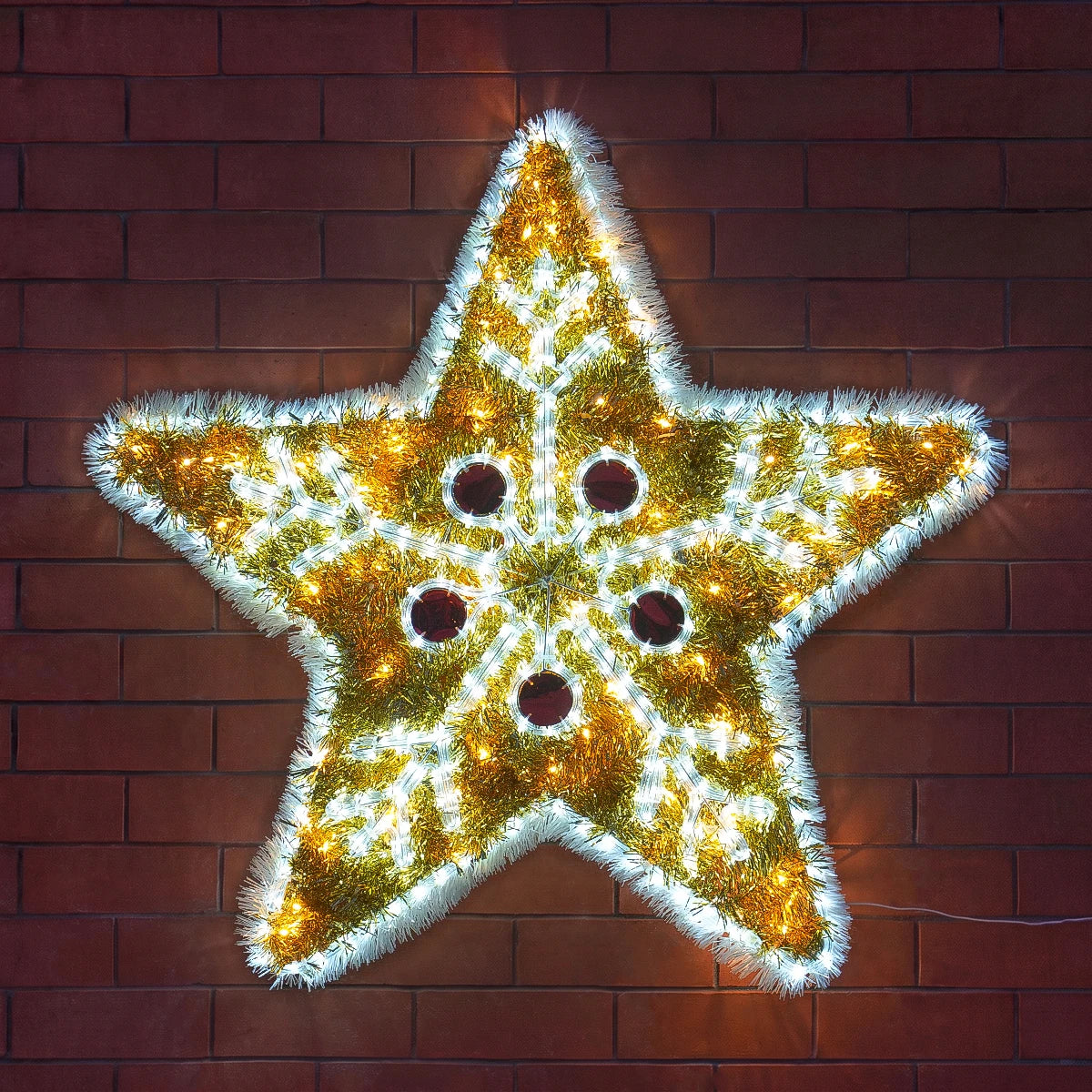 1m Tinsel Star Outdoor Christmas Silhouette Light