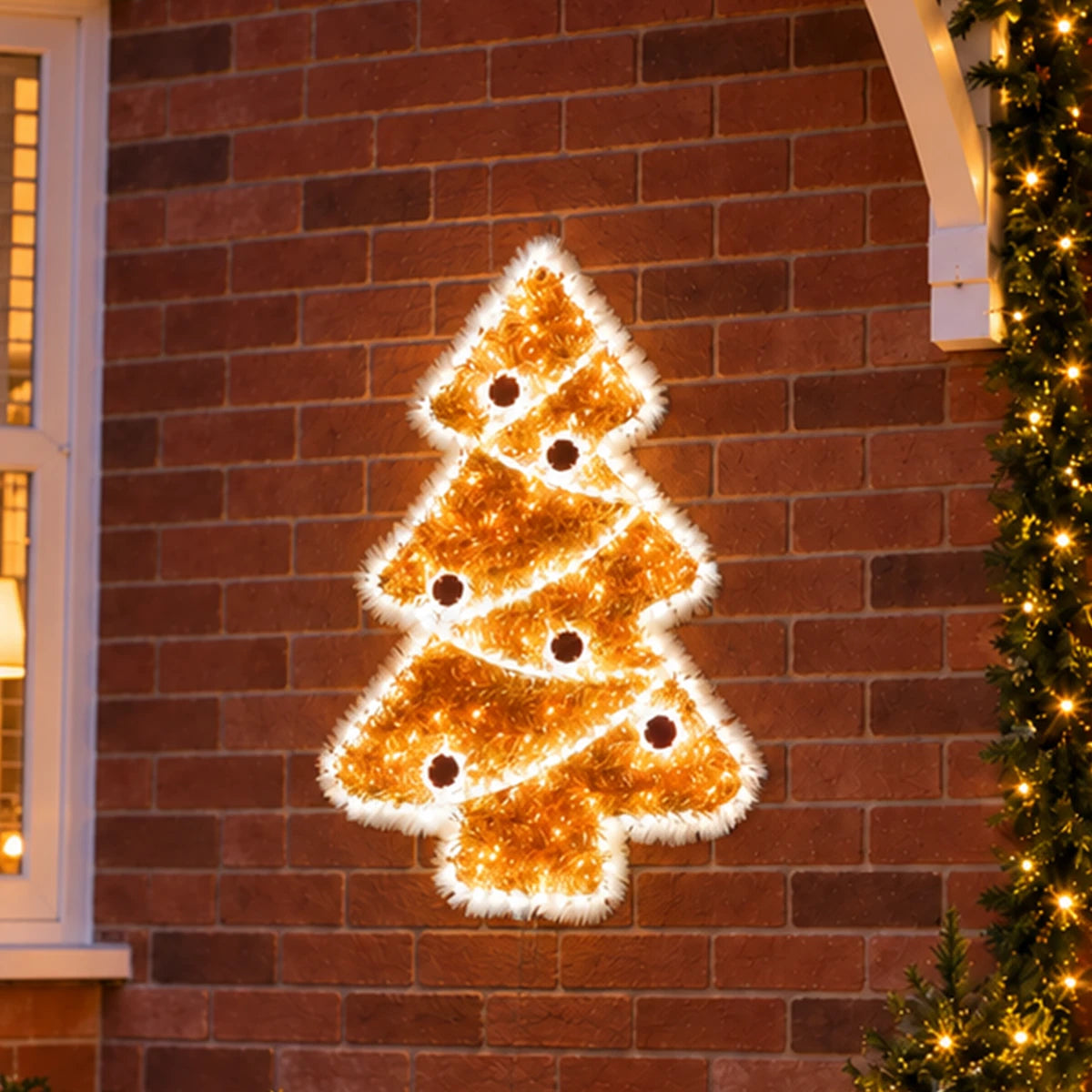 75cm Tinsel Christmas Tree Outdoor Silhouette Light