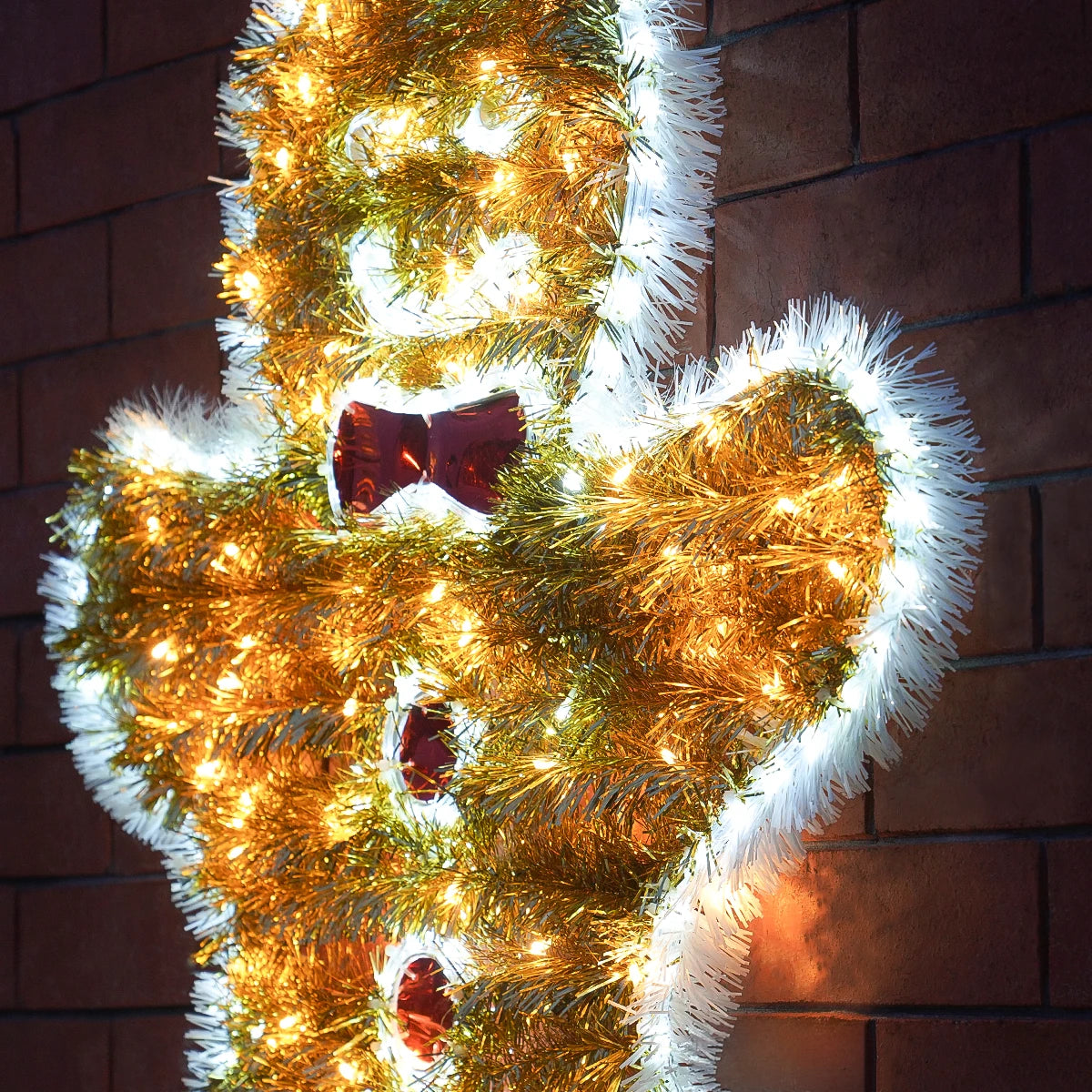 79cm Tinsel Gingerbread Man Outdoor Christmas Silhouette Light