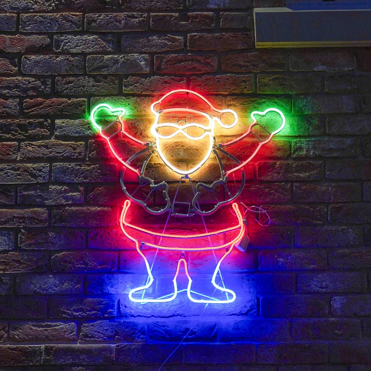 70cm Animated Outdoor Santa Silhouette Neon Christmas Light