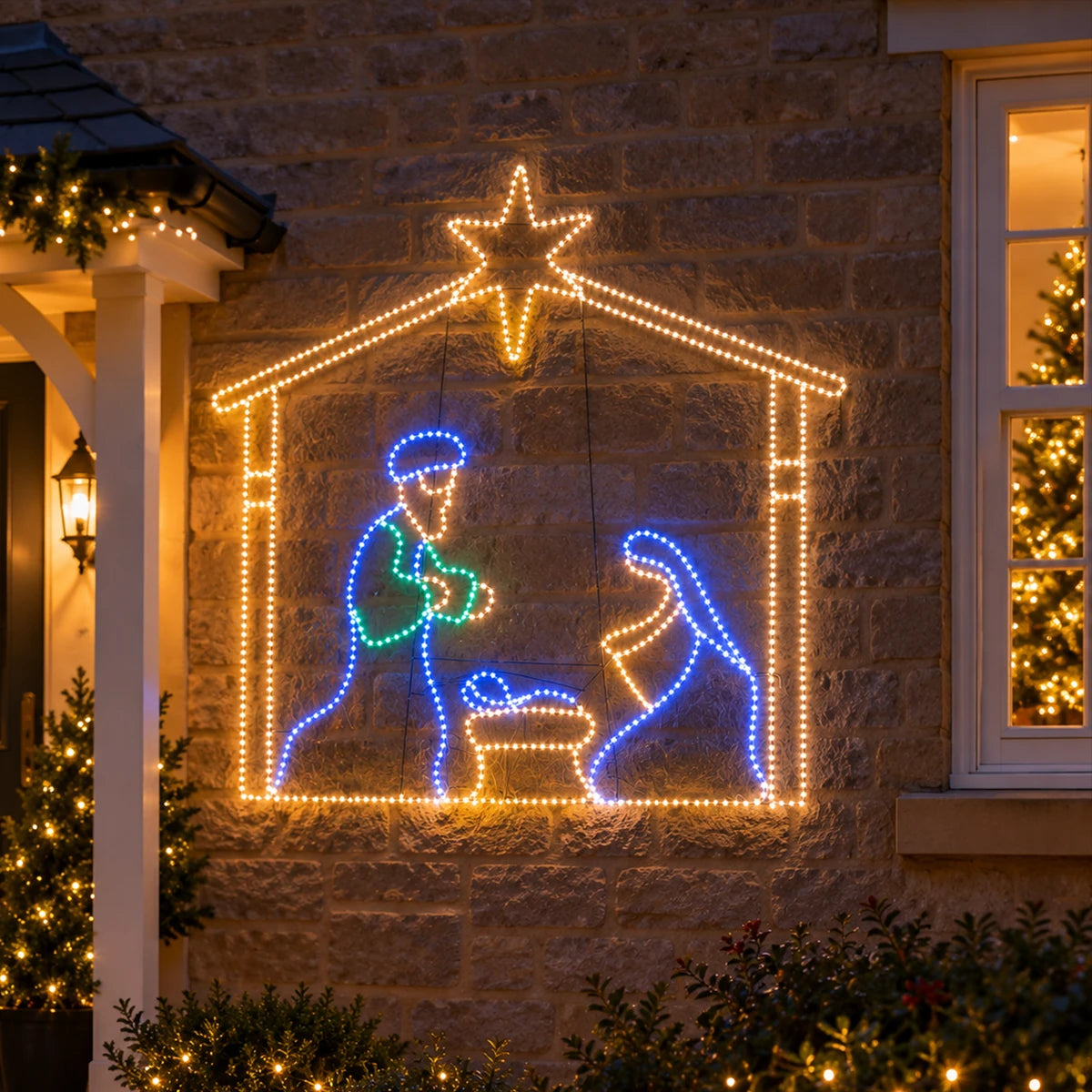 1.2m Nativity Scene Outdoor Christmas Silhouette Light