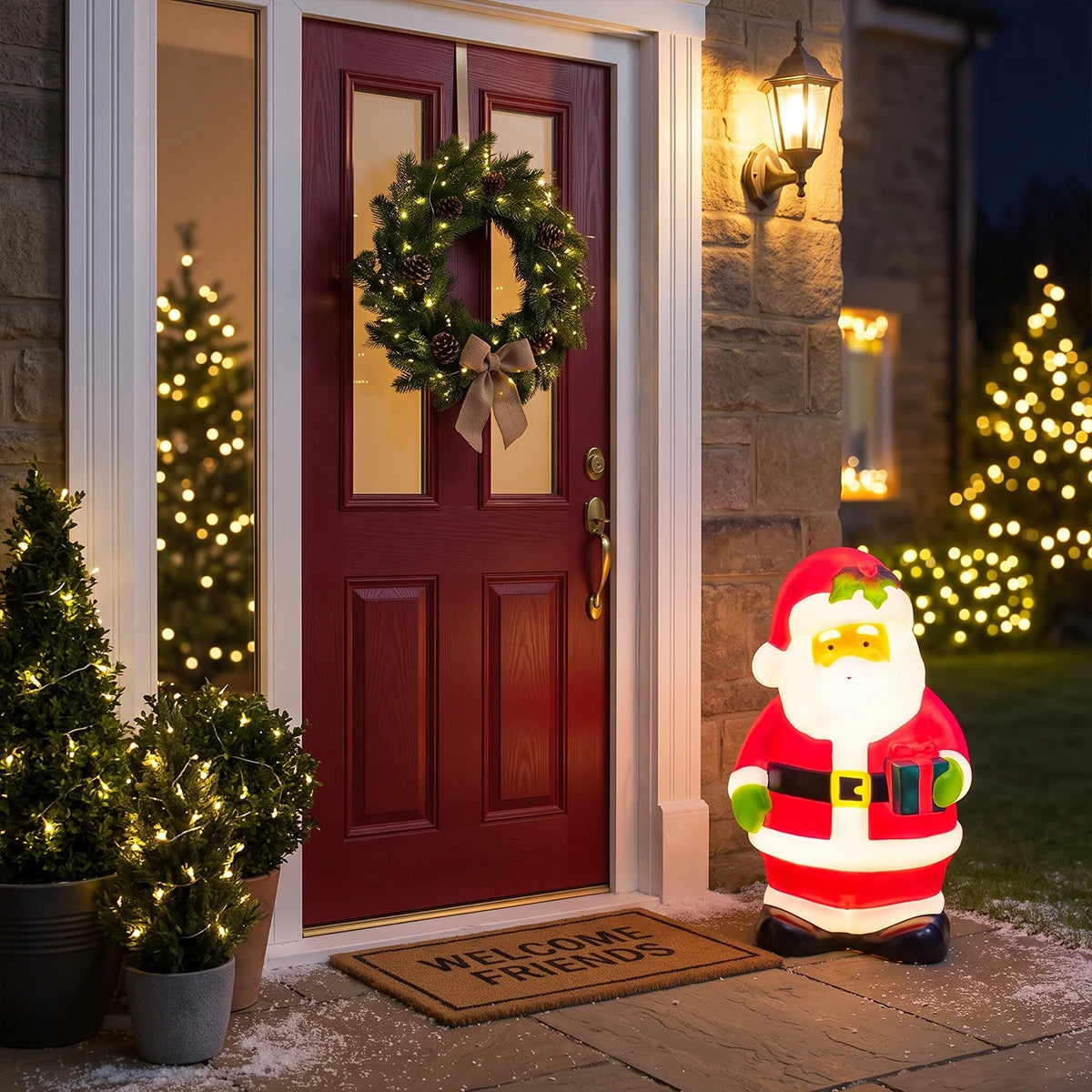 61cm Santa Blow Mould Outdoor Figure Retro Christmas Light