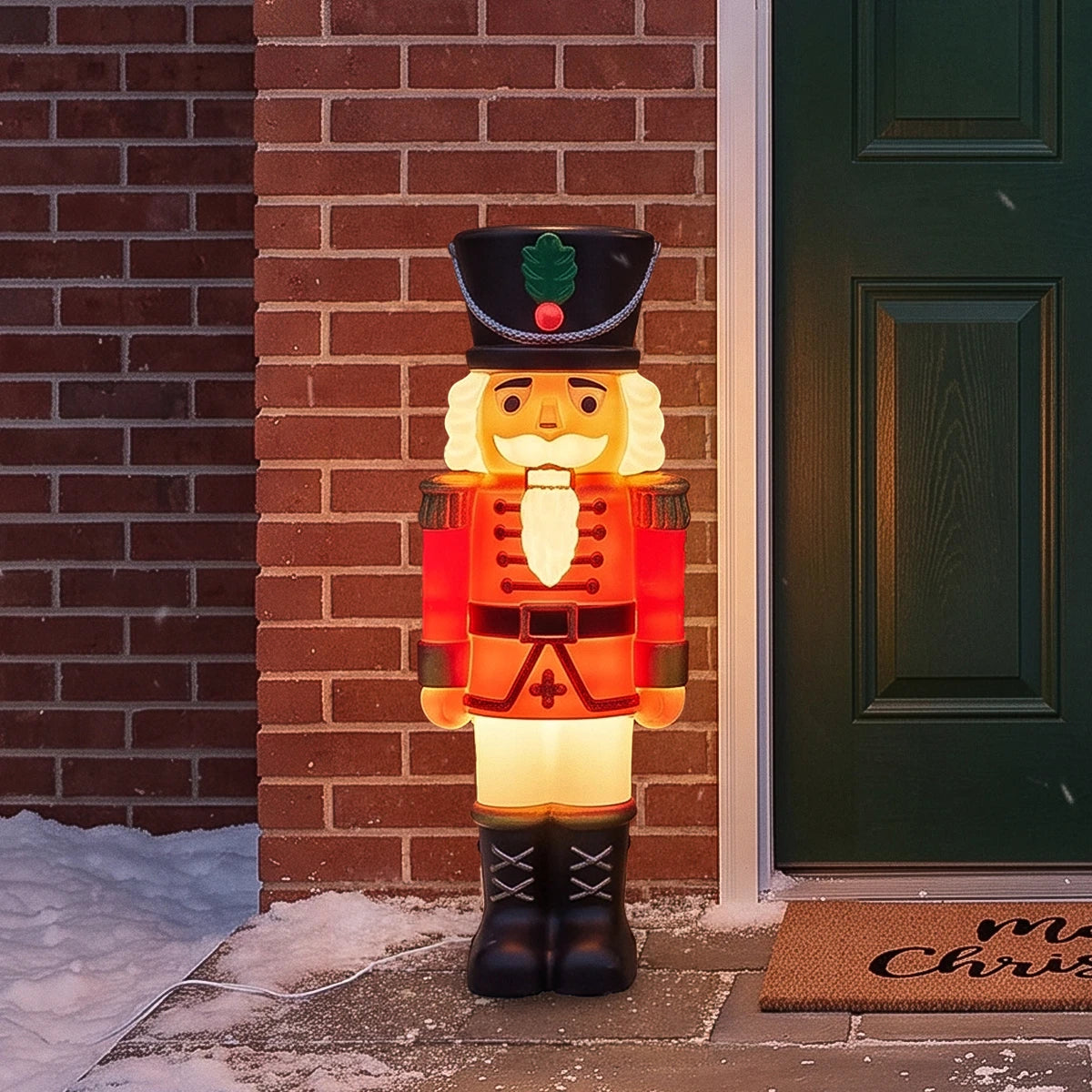 61cm Nutcracker Blow Mould Outdoor Figure Retro Christmas Light