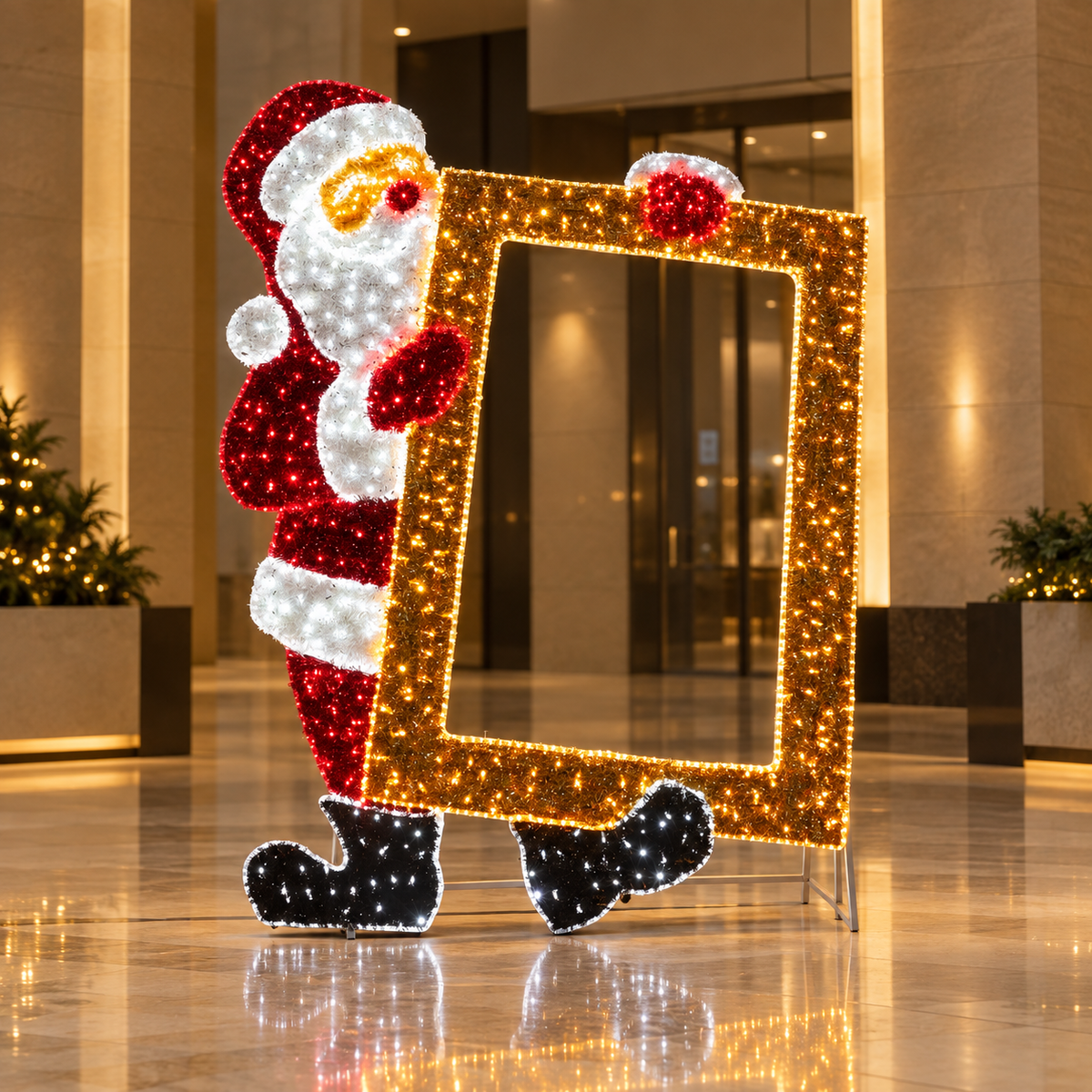 2.7m Outdoor Christmas Santa Picture Frame
