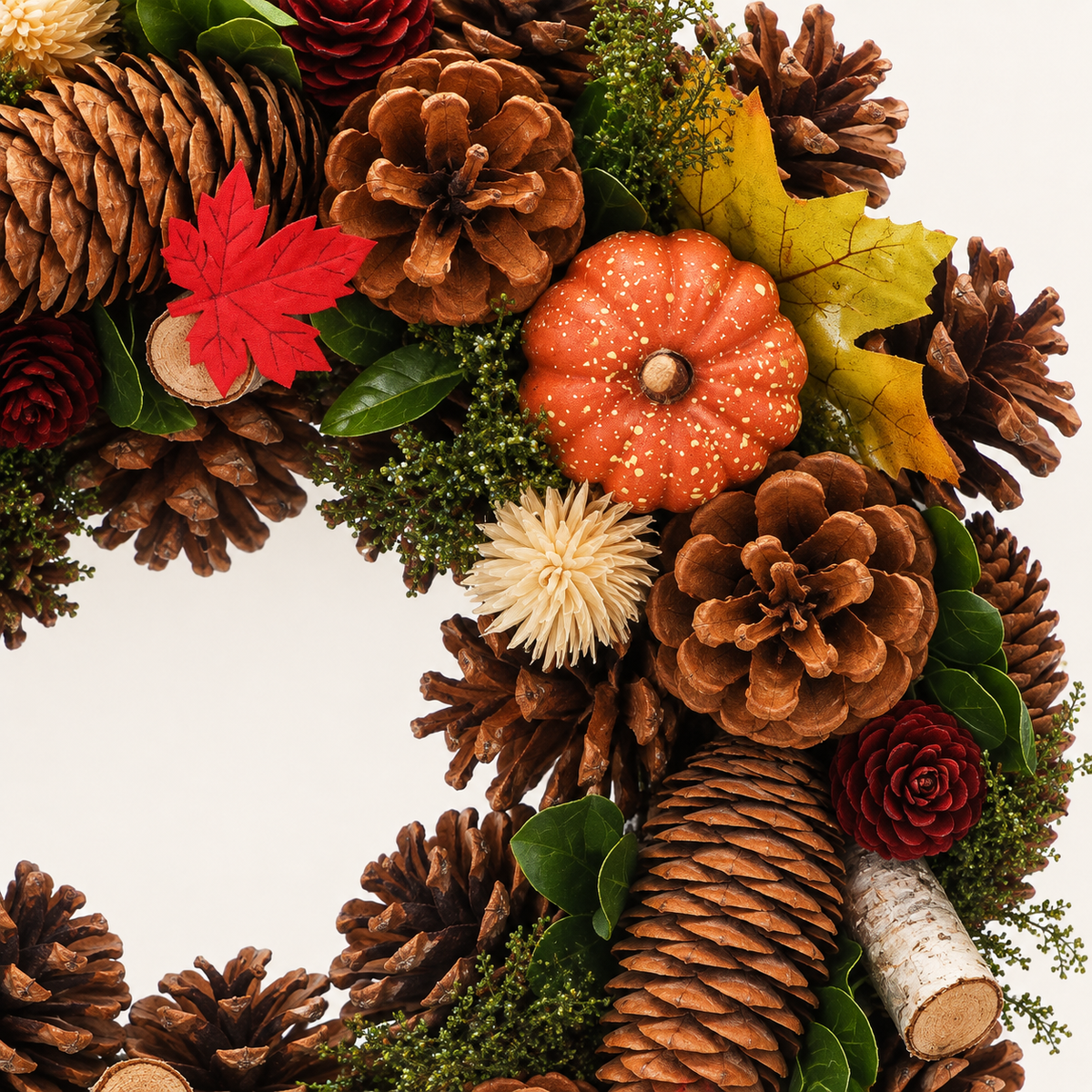 36cm Autumn Pumpkin Maple Leaves Wreath