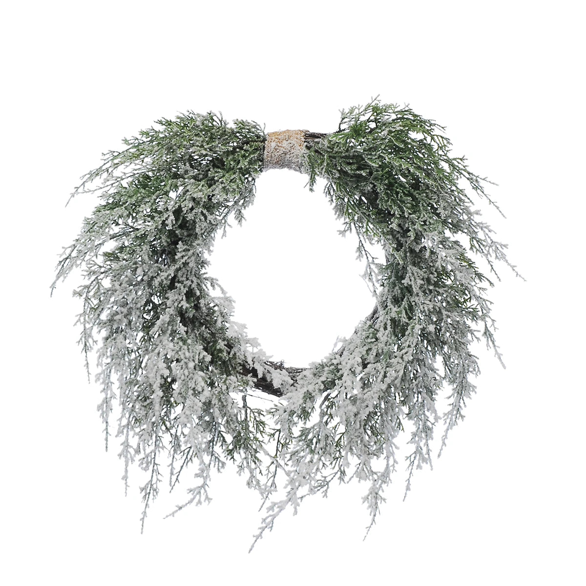61cm Snowy Heart Christmas Wreath