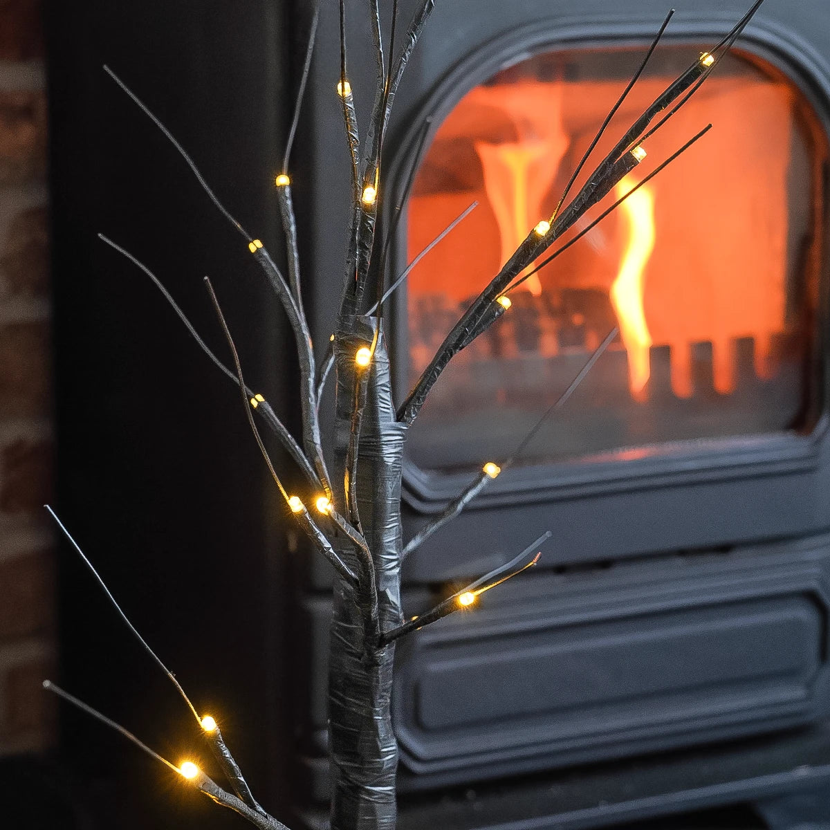 60cm Pre Lit Twig Tree Warm White LEDs Battery Operated