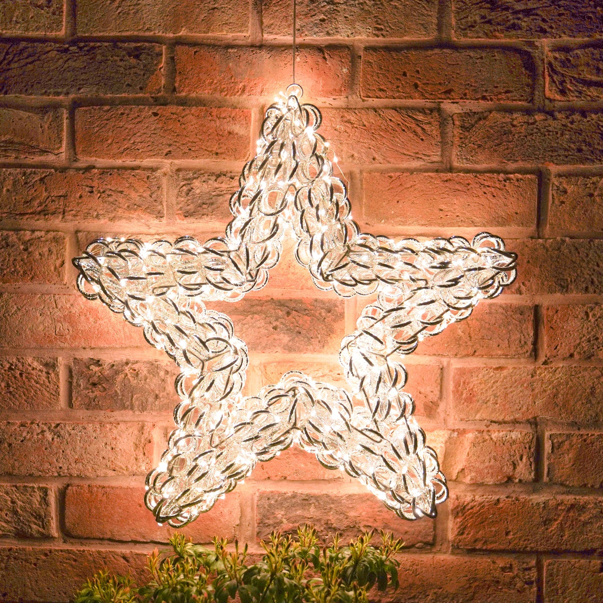 50cm LED Star Light Outdoor Christmas Decoration Silver Twist