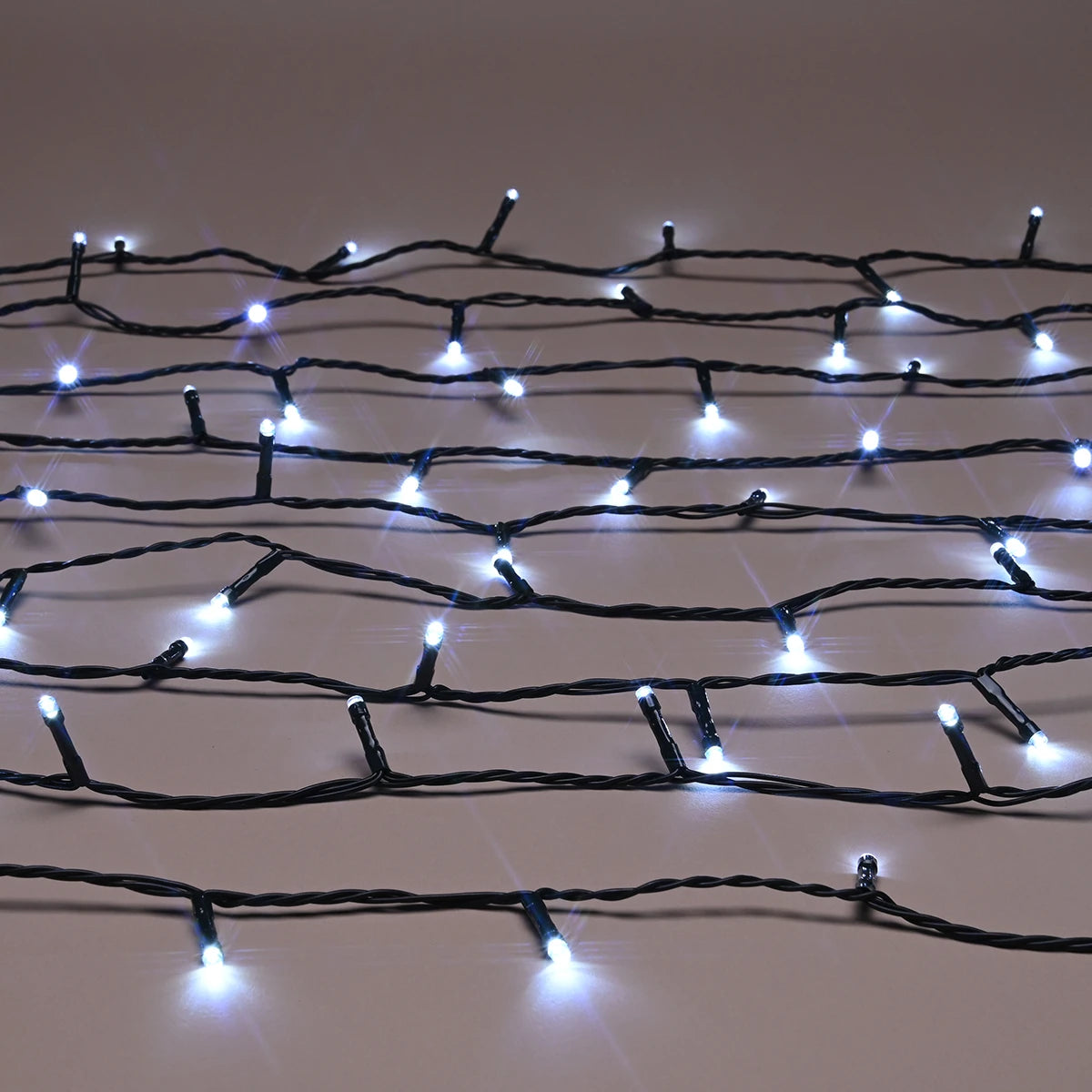 100 LED Outdoor Battery Fairy Lights Green Cable 9.9m