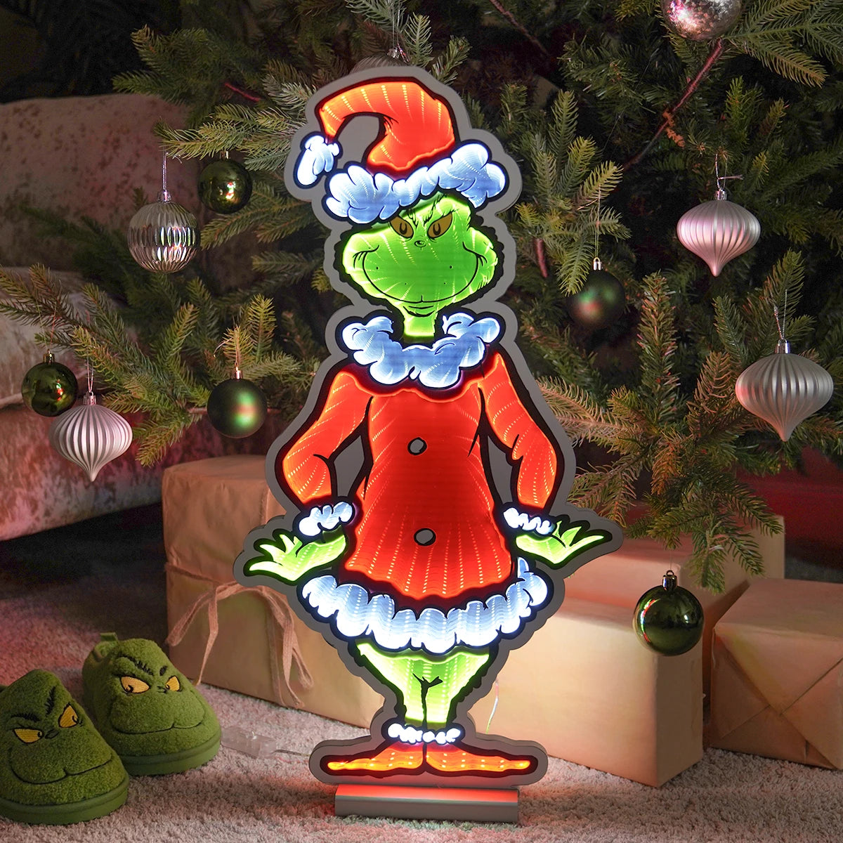Infinity Grinch Santa Hat Christmas Light 60cm