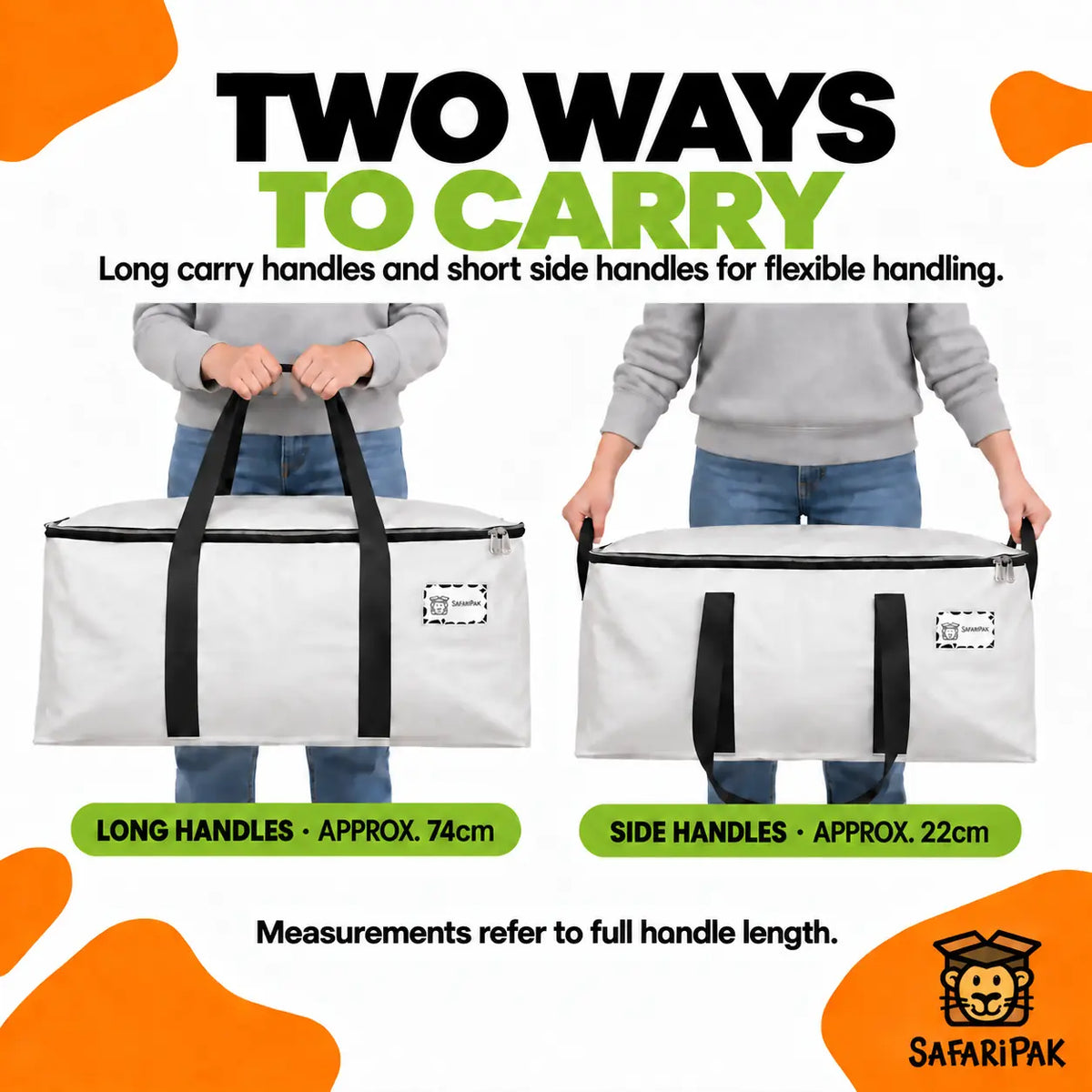 90L Heavy-Duty Moving & Storage Bags – Reusable Packing Bags with Carry Handles
