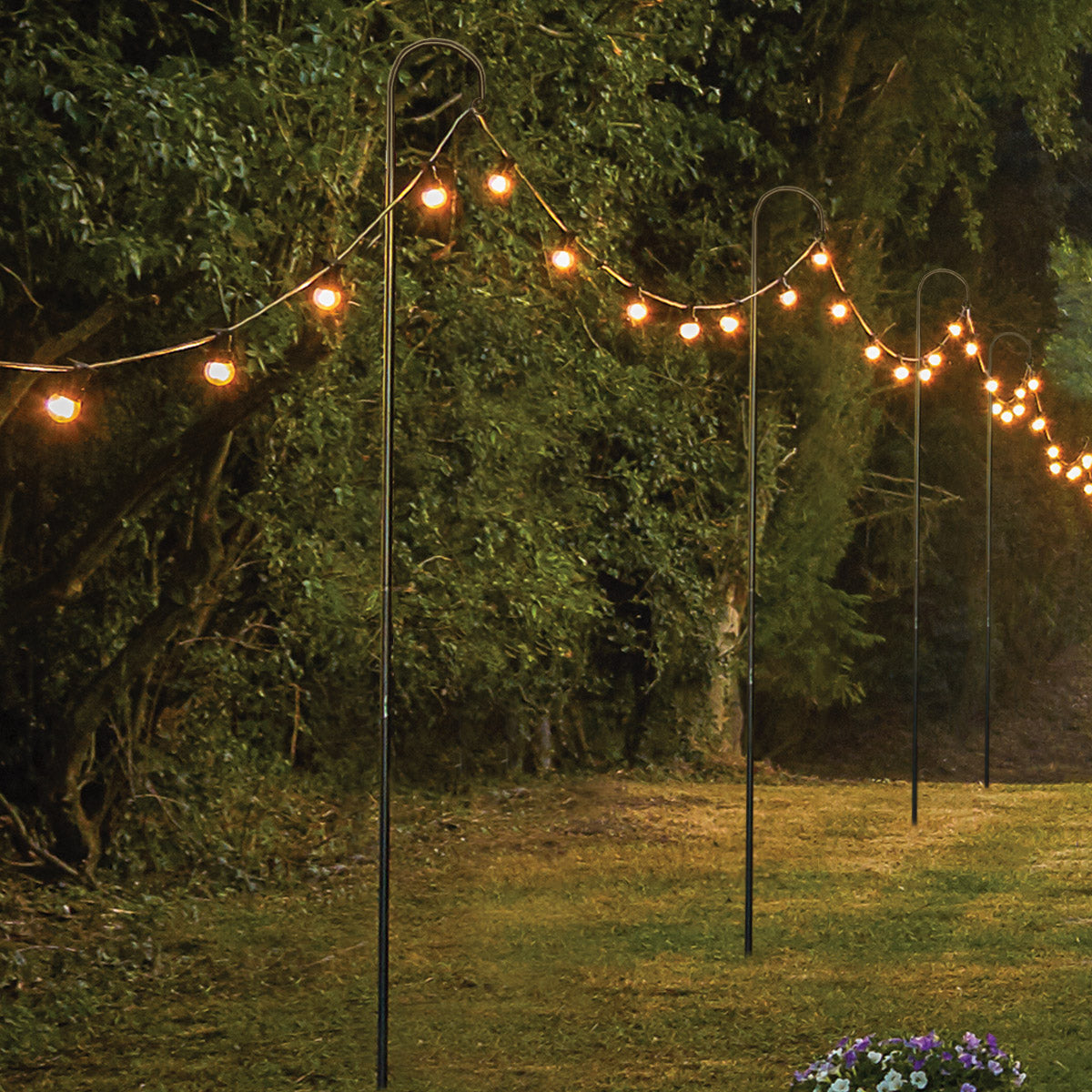10 Pack 1.8m or 2.4m Steel Shepherd's Crook Festoon Pole