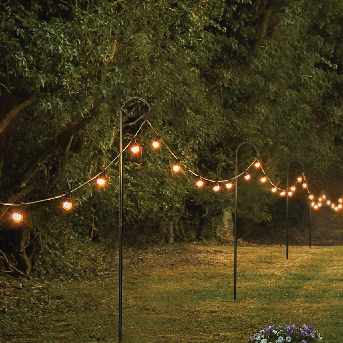 10 Pack 1.8m or 2.4m Steel Shepherd's Crook Festoon Pole