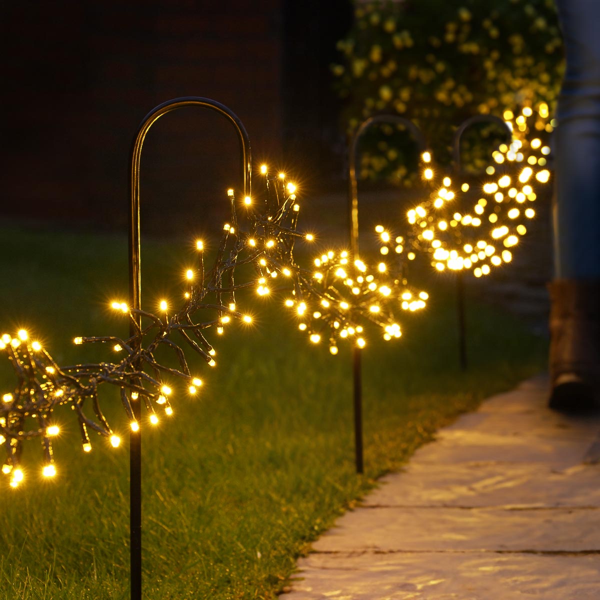 ConnectGo® Outdoor LED Cluster Lights, Connectable, Green Cable