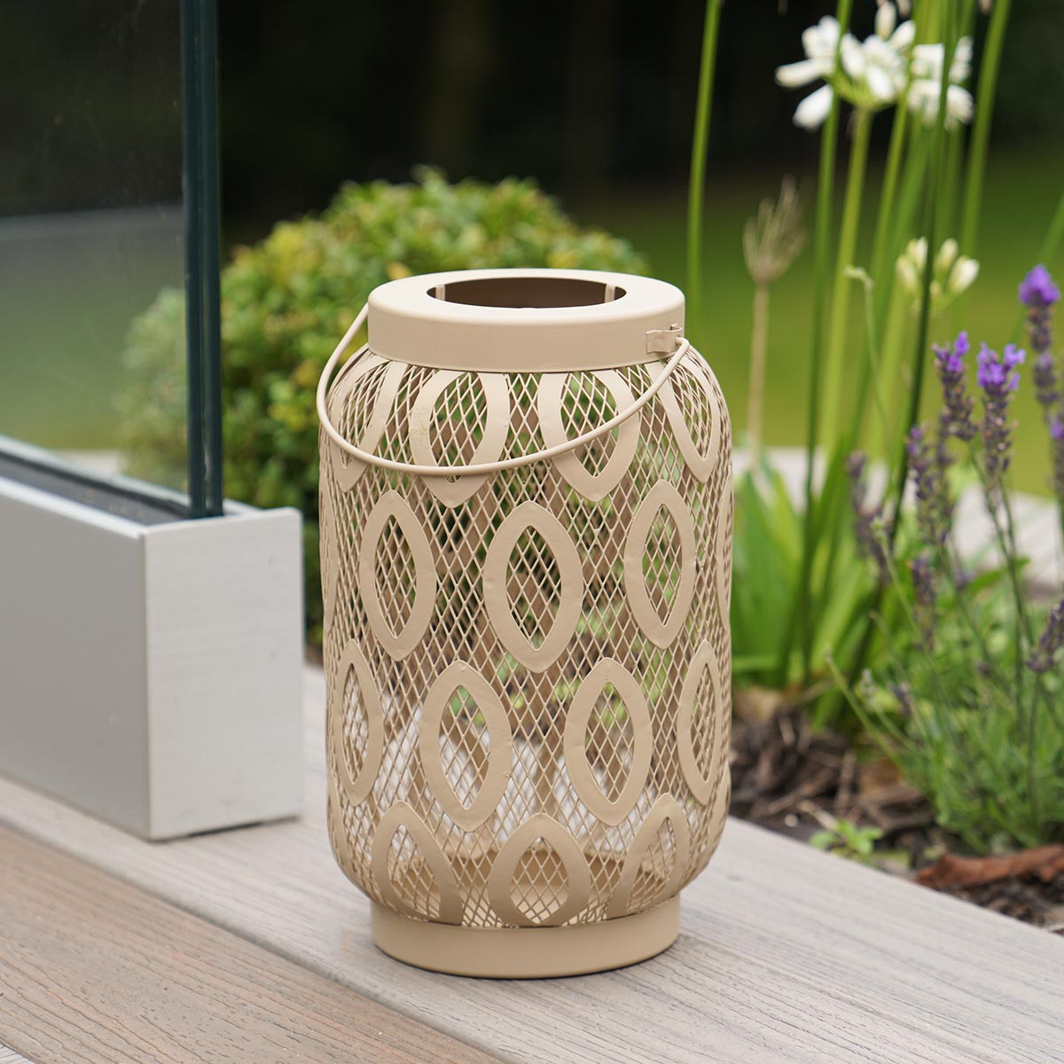 Indoor and Outdoor Metal Garden Table Lantern, 26cm