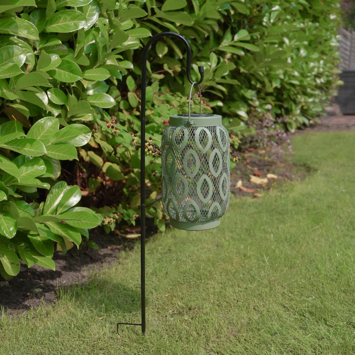 26cm Solar Metal Hanging Table Lantern, White, Warm White and Colour Changing LEDs