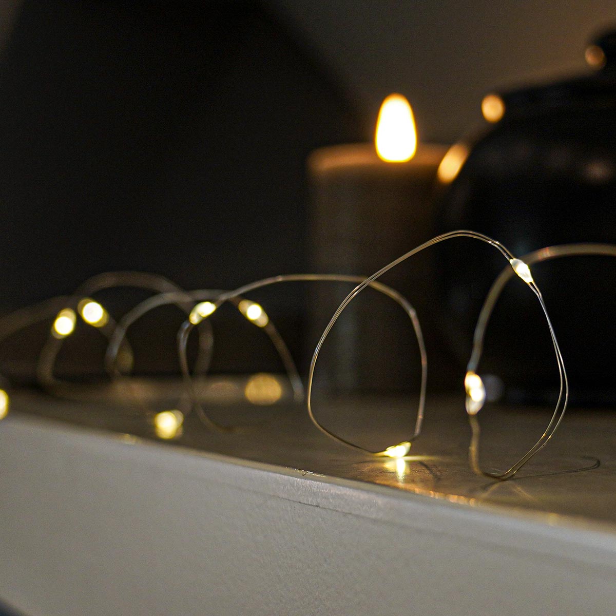50 LED Battery Micro Outdoor Wire Lights 5m