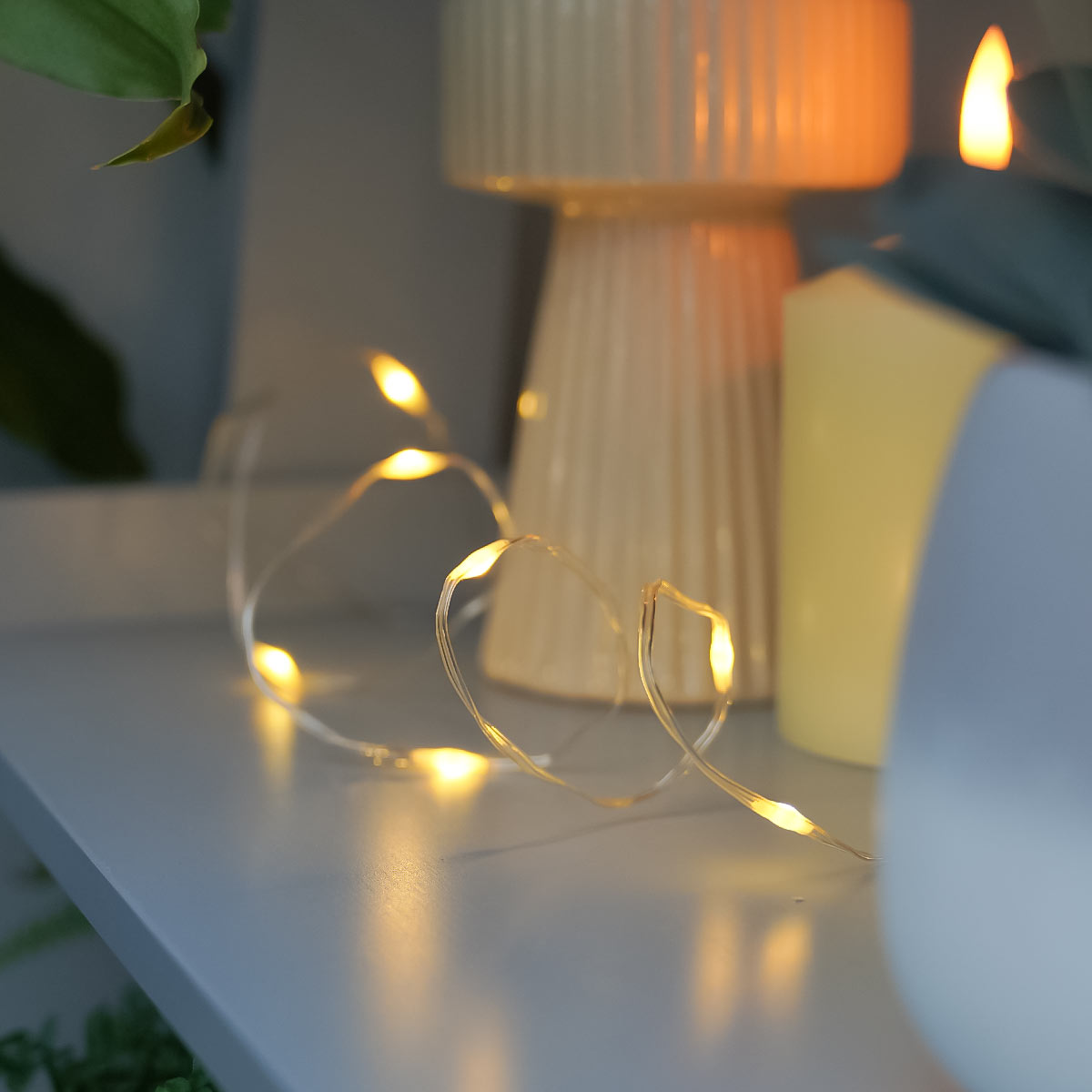 50 LED Battery Micro Outdoor Wire Lights 5m