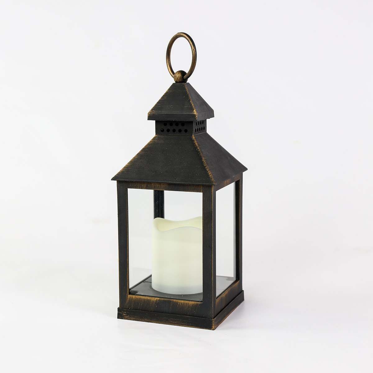 Outdoor Battery Flickering Candle Lantern, 24cm