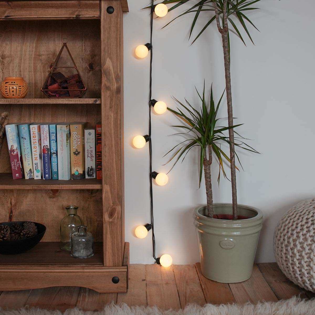 Outdoor Battery Frosted Bulb Festoon Lights
