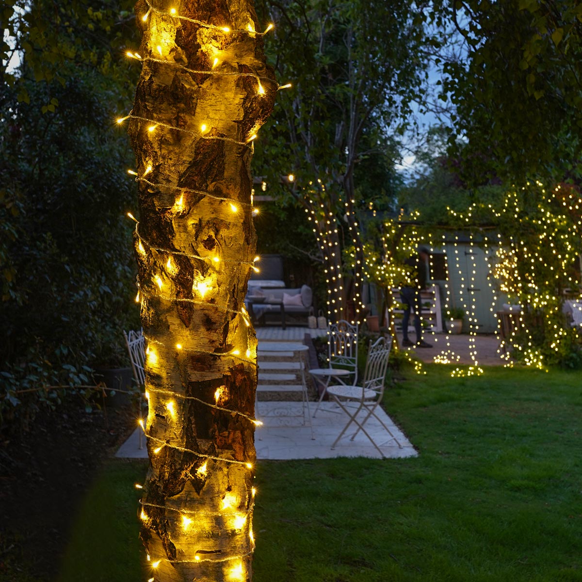 ConnectGo® Outdoor Fairy Lights, Connectable, Clear Cable