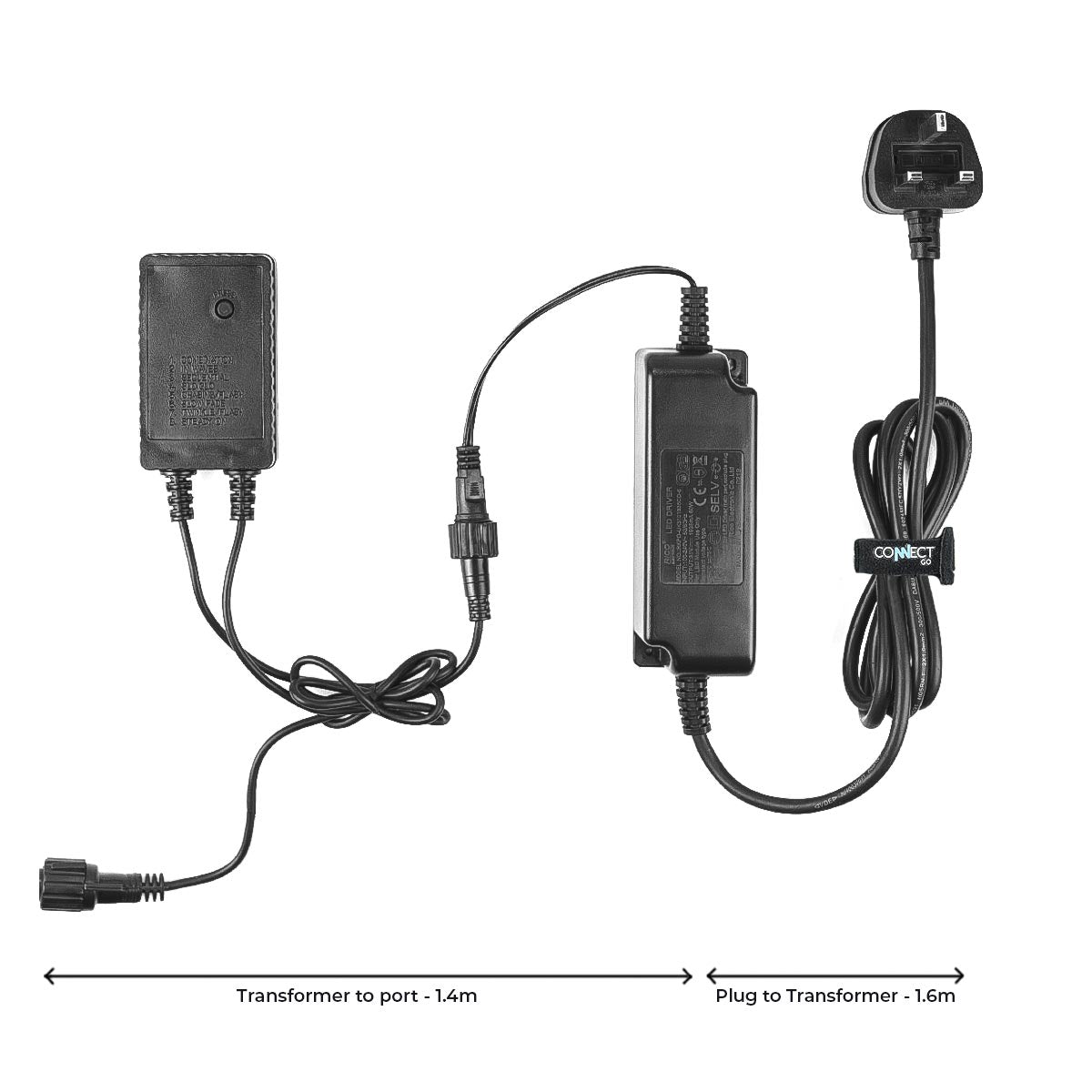 ConnectGo® Large Transformer, UK Plug, Black Cable