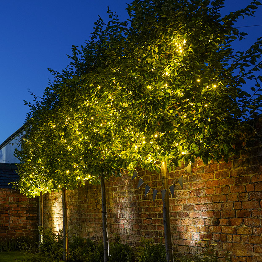 ConnectGo® Outdoor LED String Lights, Connectable, Black Rubber Cable