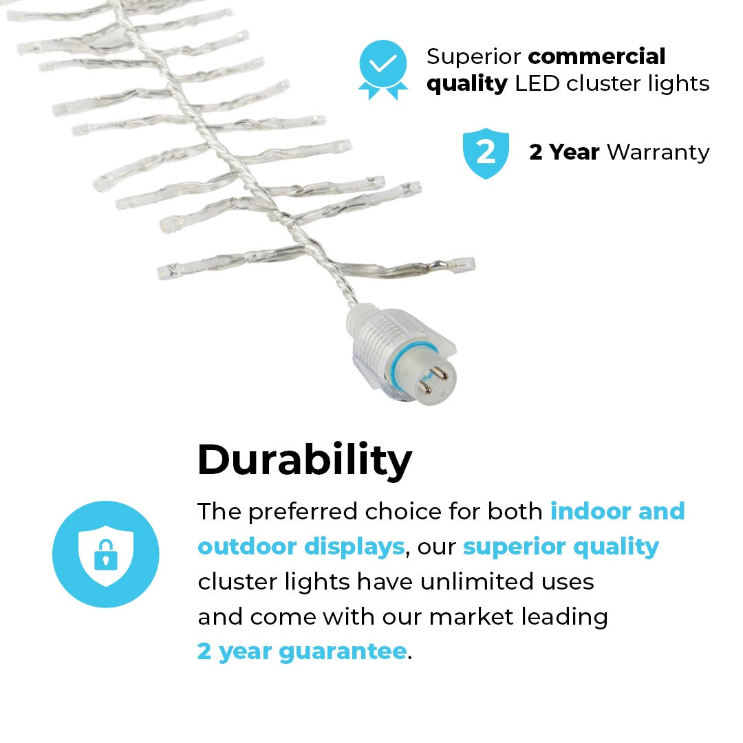 ConnectGo® Outdoor LED Cluster Lights, Connectable, Clear Cable