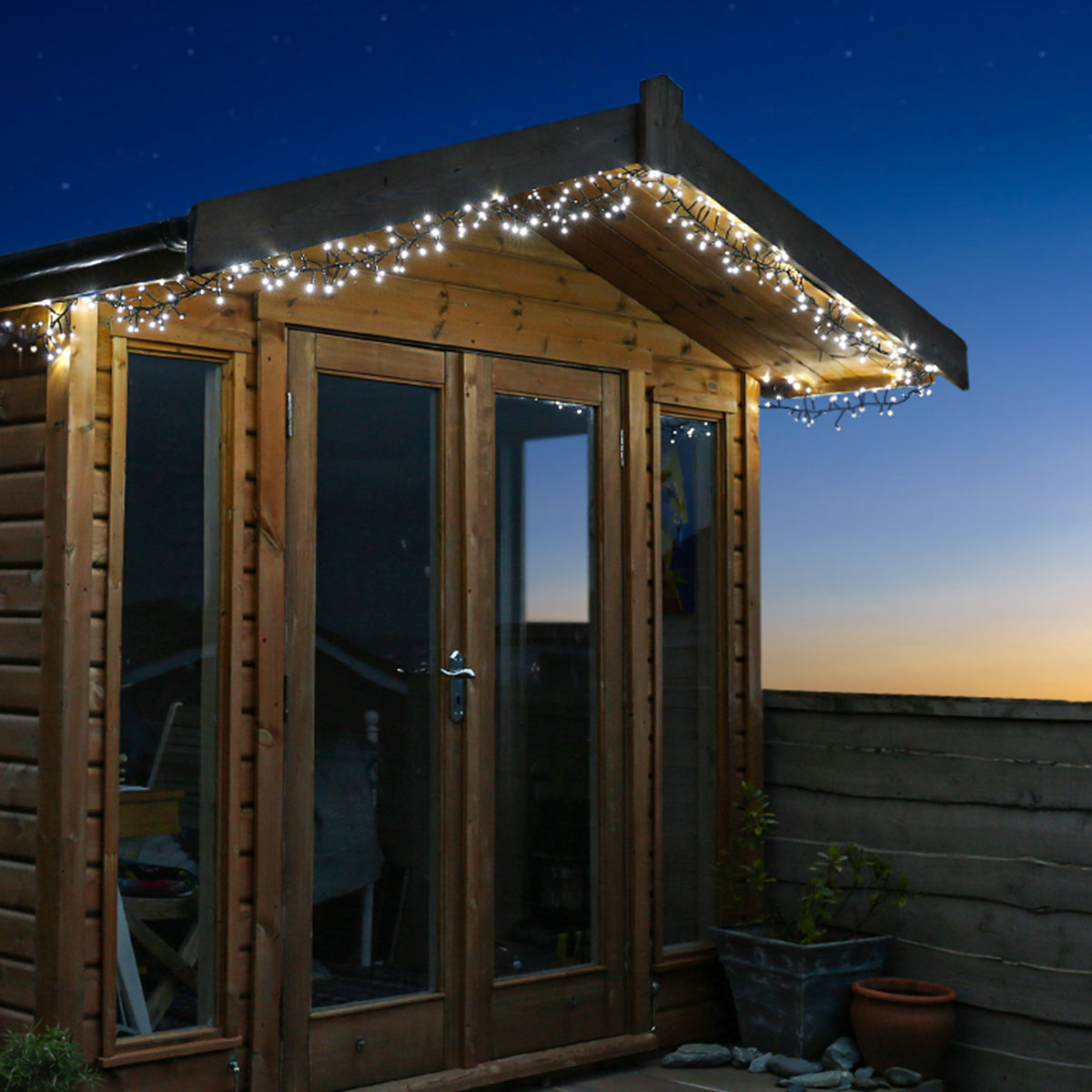 ConnectGo® Outdoor LED Cluster Lights, Connectable, Green Cable