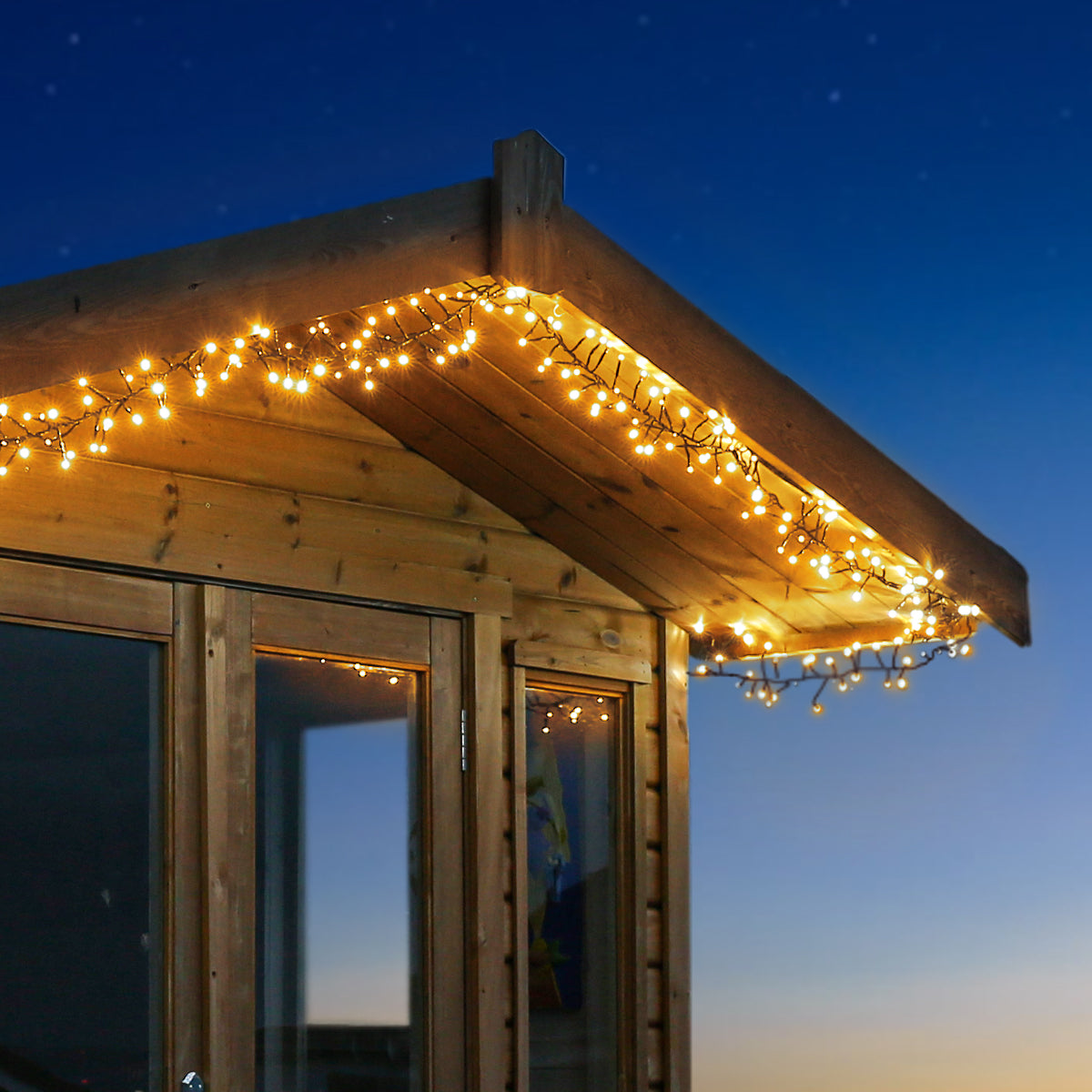 ConnectGo® Outdoor LED Cluster Lights, Connectable, Green Cable