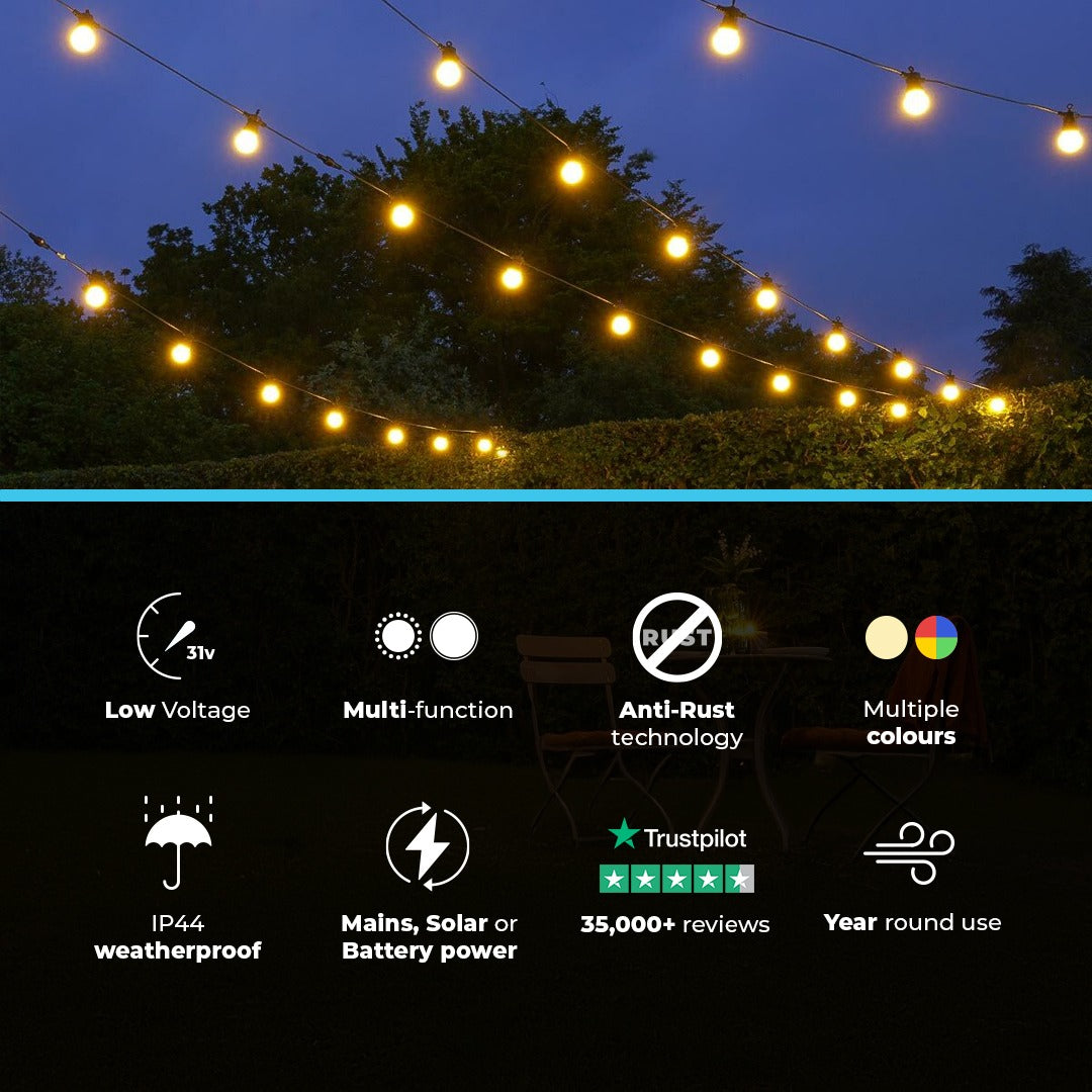 ConnectGo® Festoon Lights, Connectable, Frosted LED Bulbs