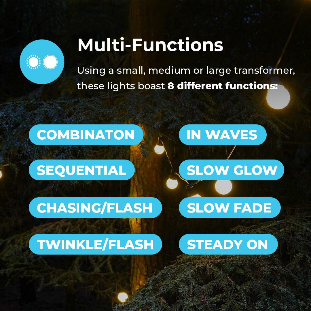 ConnectGo® Festoon Lights, Connectable, Frosted LED Bulbs