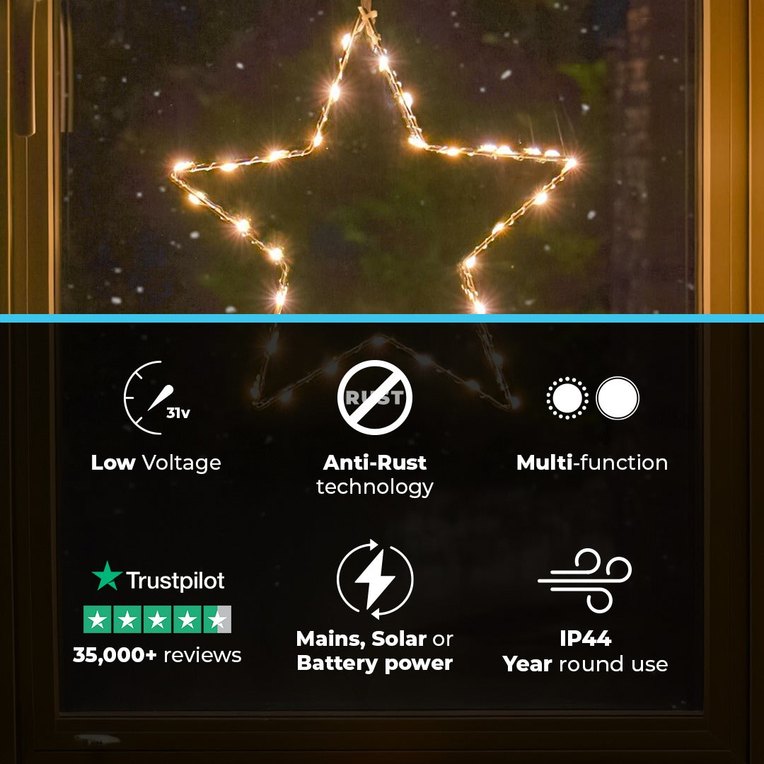 ConnectGo® Connectable 30cm Outdoor Star Light Christmas Silhouette