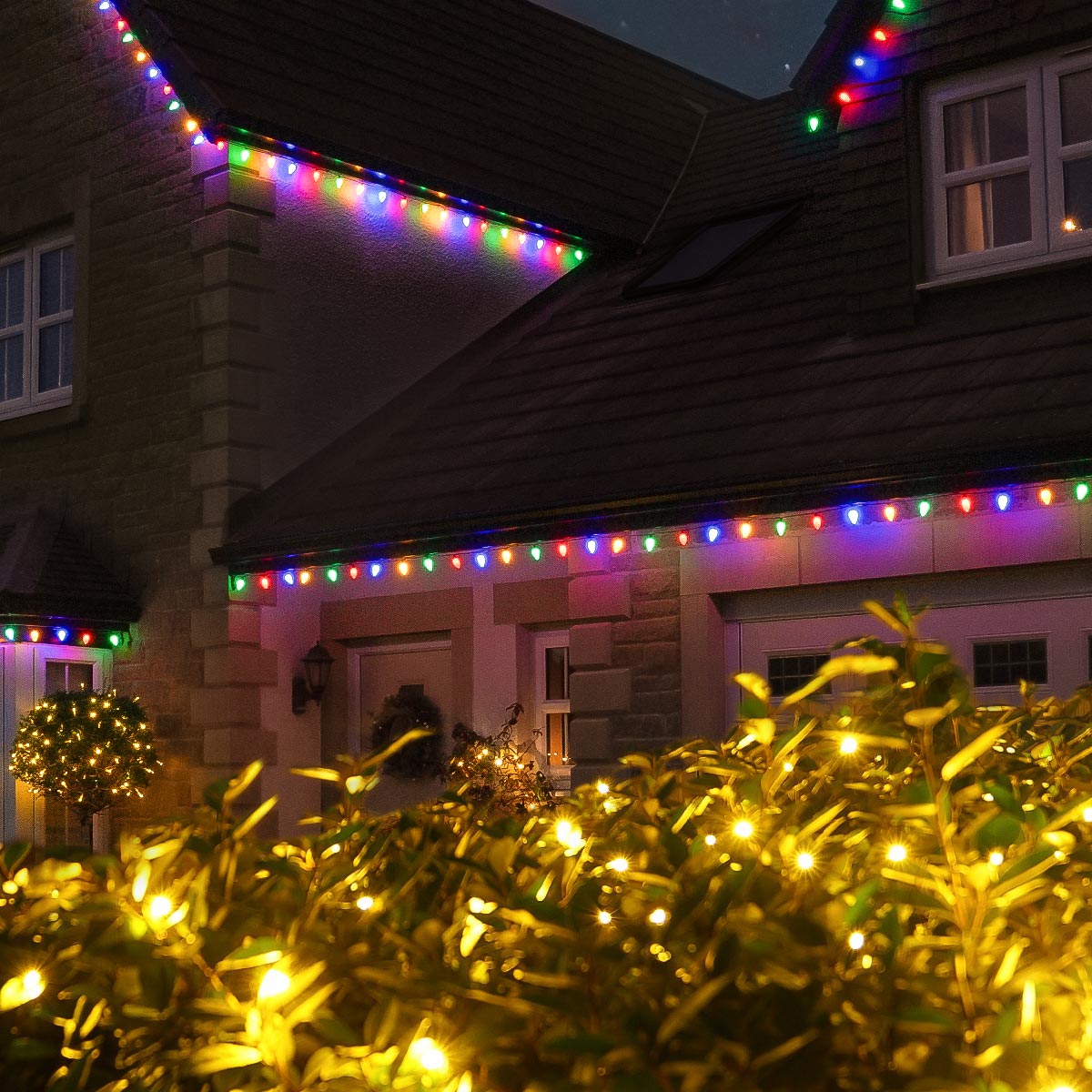 ConnectGo® Connectable C9 Pinecone Outdoor String Lights Multi Coloured
