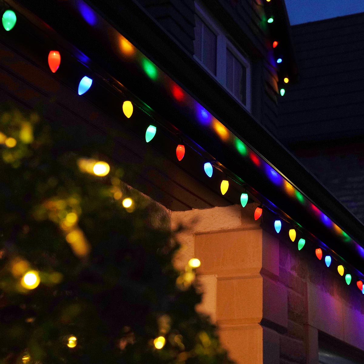 ConnectGo® Connectable C9 Pinecone Outdoor String Lights Multi Coloured