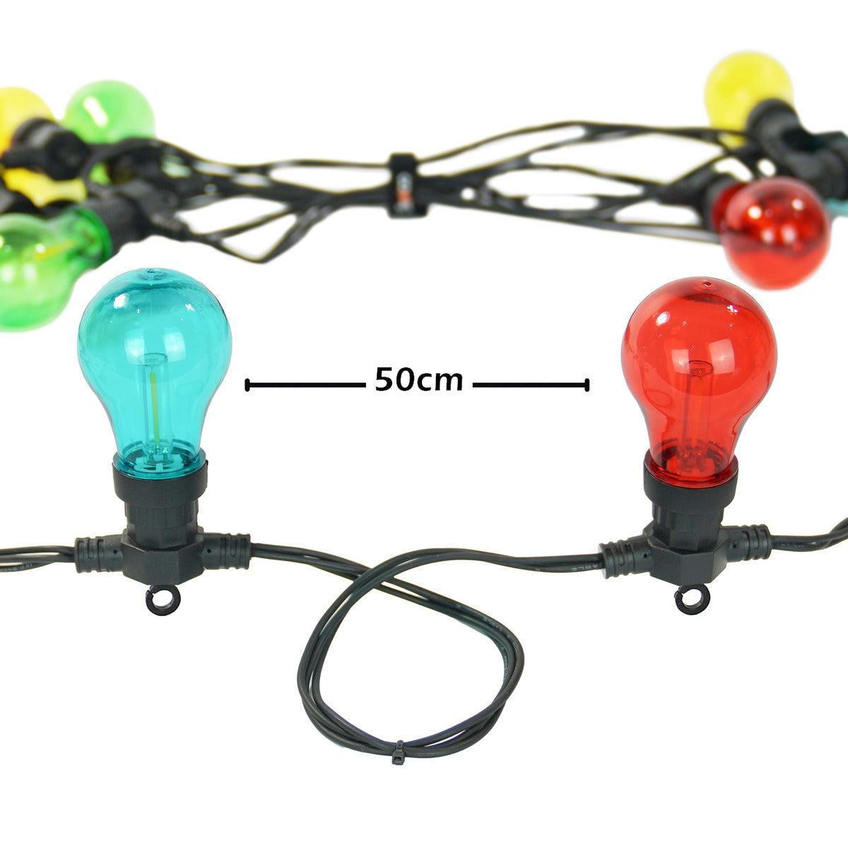 A60 Multi Coloured Caps for CP071 and CG062 Festoon Lights, 10 Pack