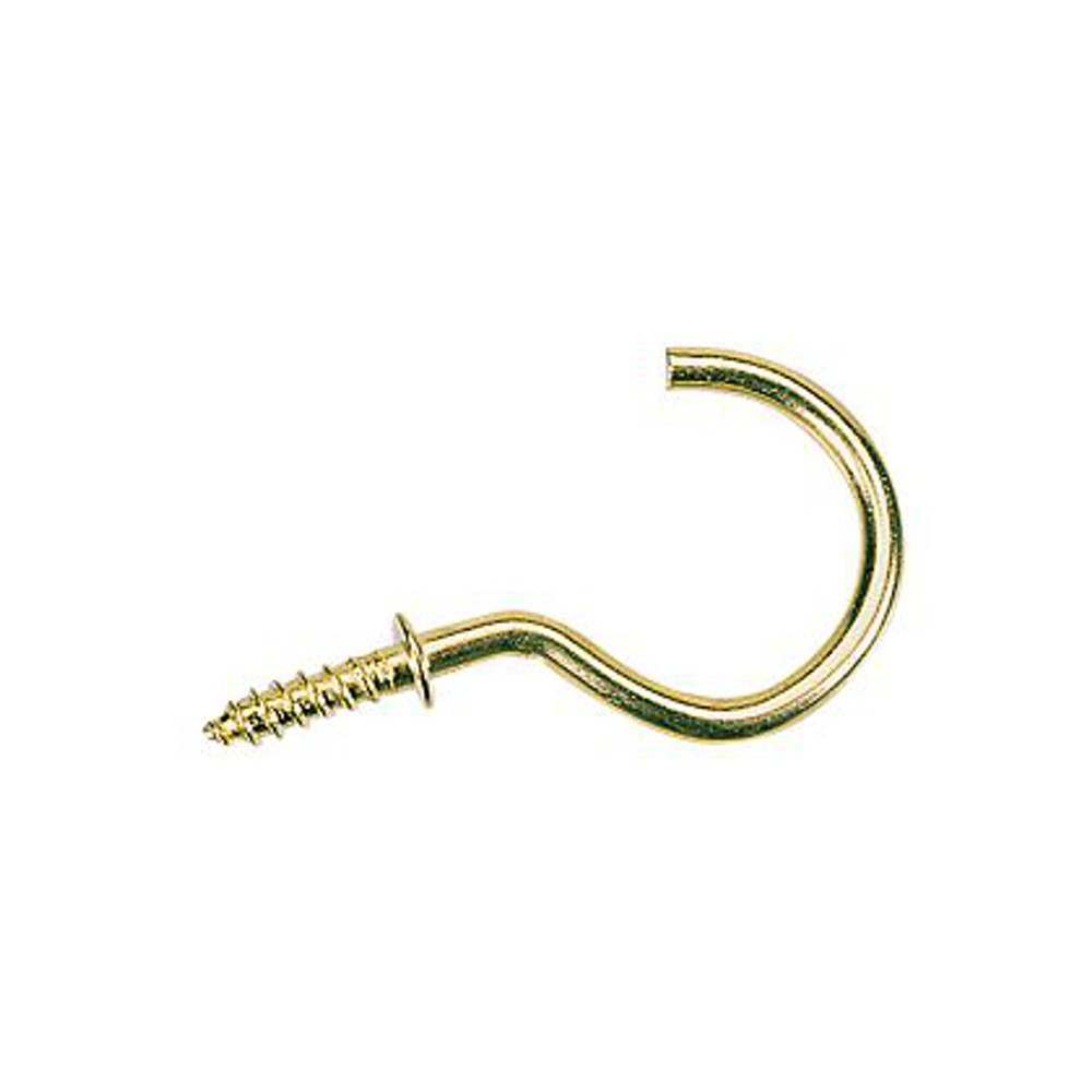 Outdoor Brass Cup Hooks for Walls and Ceilings, 10 Pack