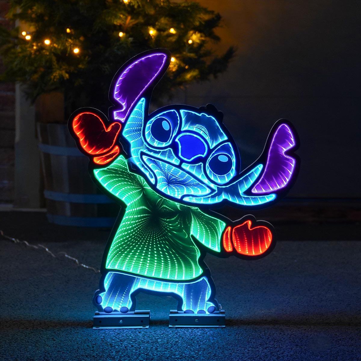 60cm Outdoor Disney Christmas Decoration Infinity Mirror Dancing Stitch