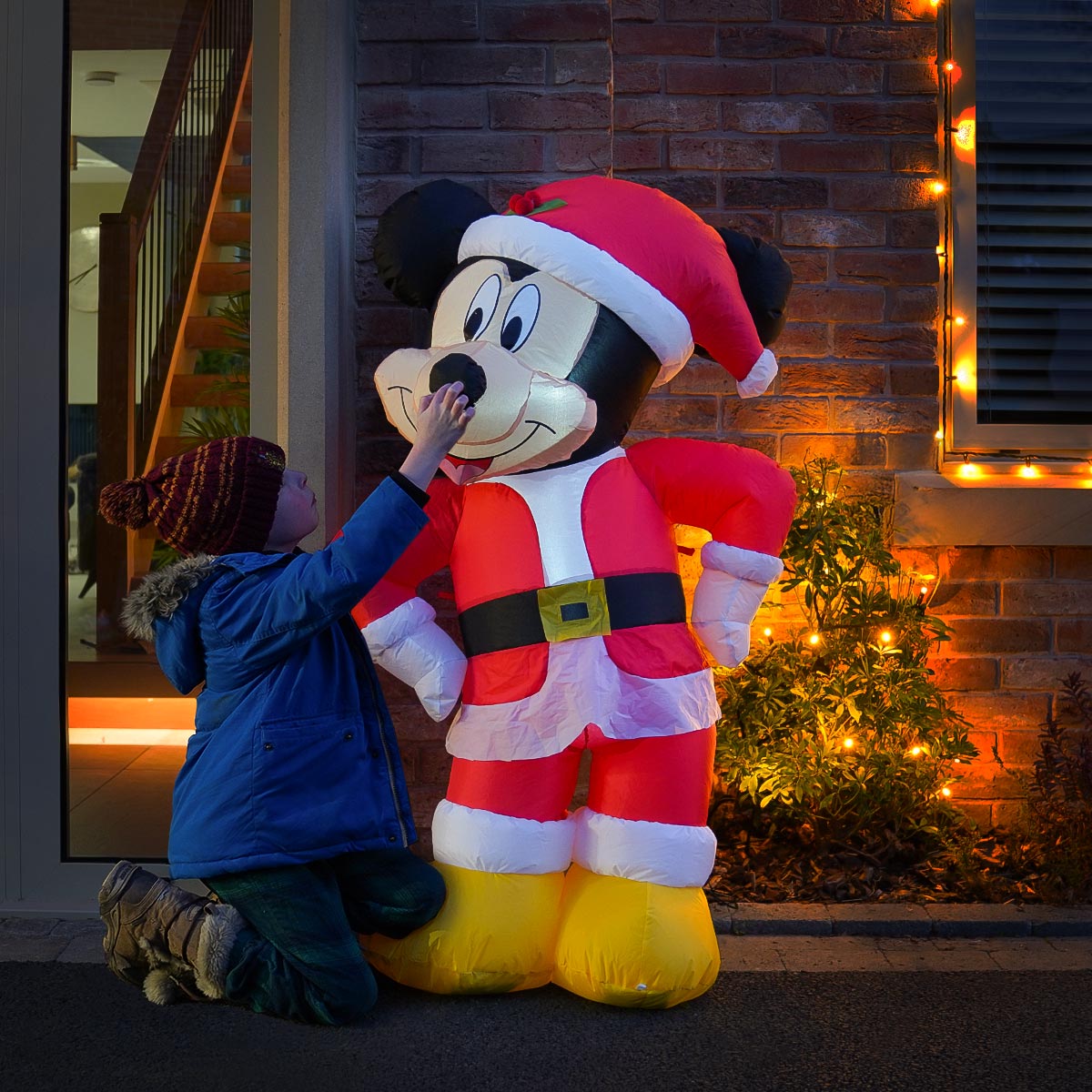 1.25m LED Outdoor ©Disney Christmas Decoration Inflatable Santa Mickey Mouse