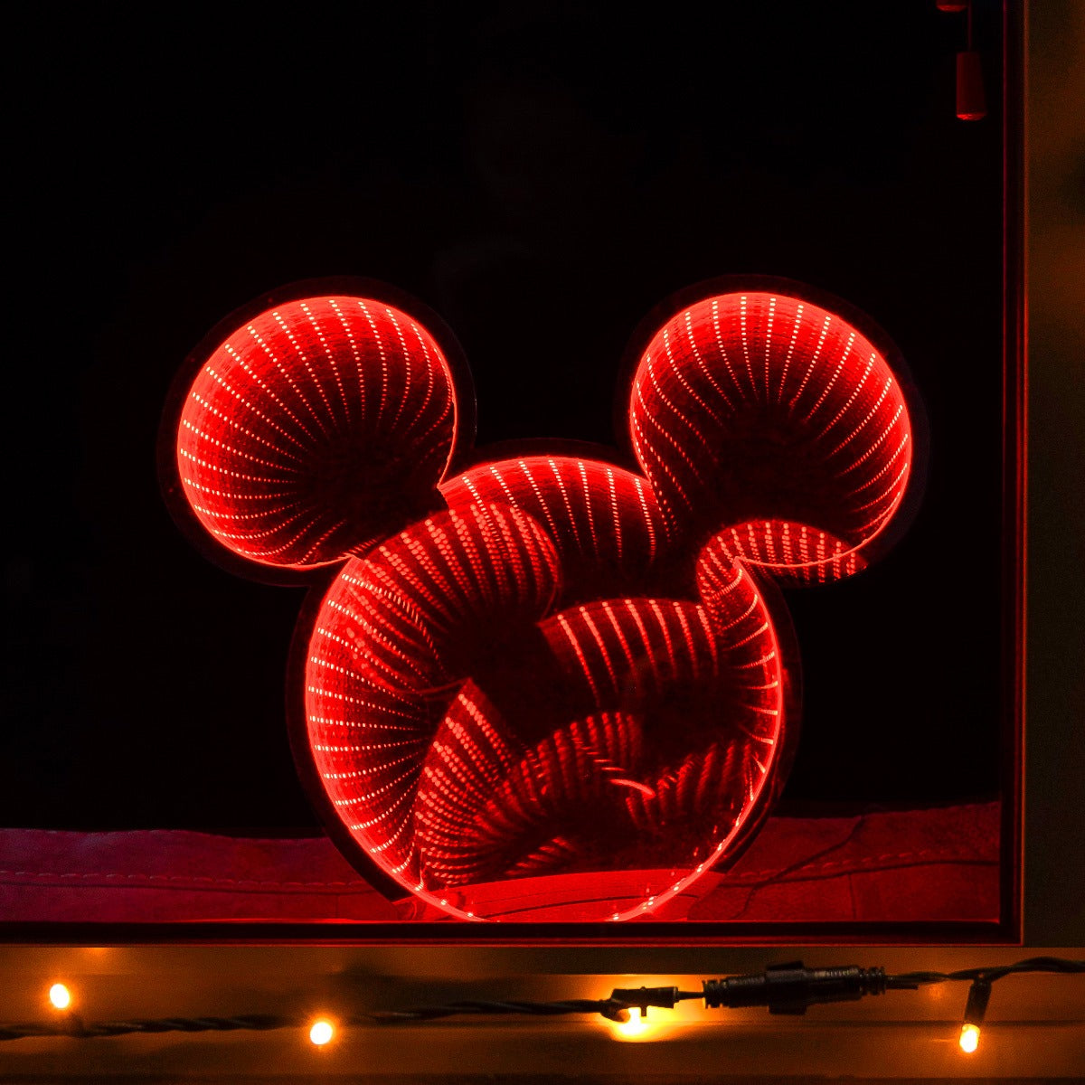 40cm ©Disney Mickey Mouse Ears Infinity Mirror Light Red